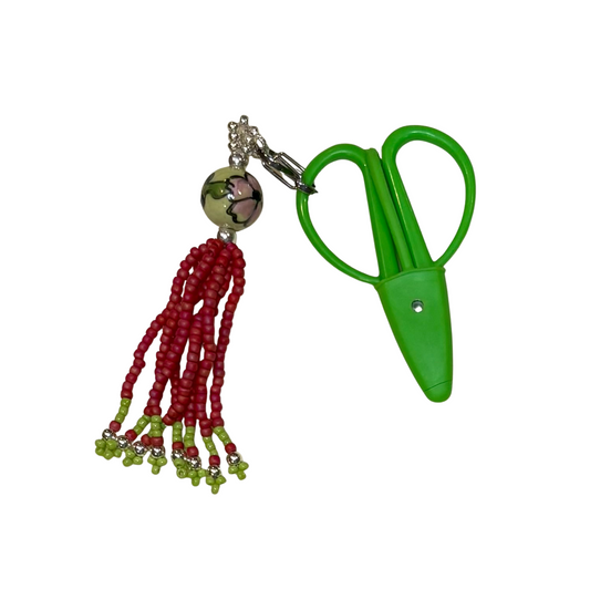 Hand beaded Scissor Fob