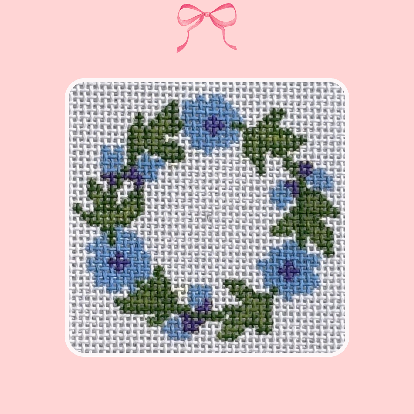 Cornflower Wreath on 18 Mesh