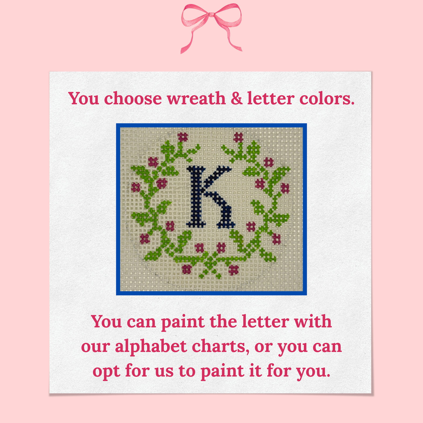 Customizable Floral Wreath on 18 Mesh