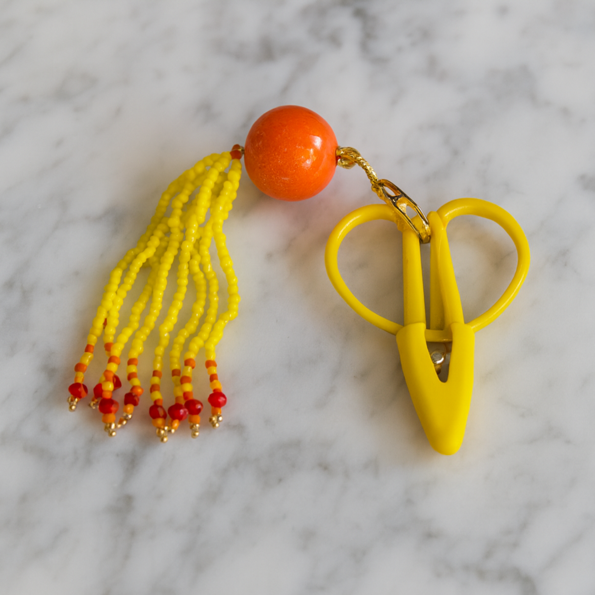 Hand beaded Scissor Fob
