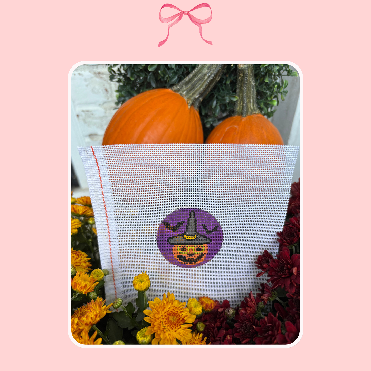 Needlepoint Jack-o-Lantern canvas