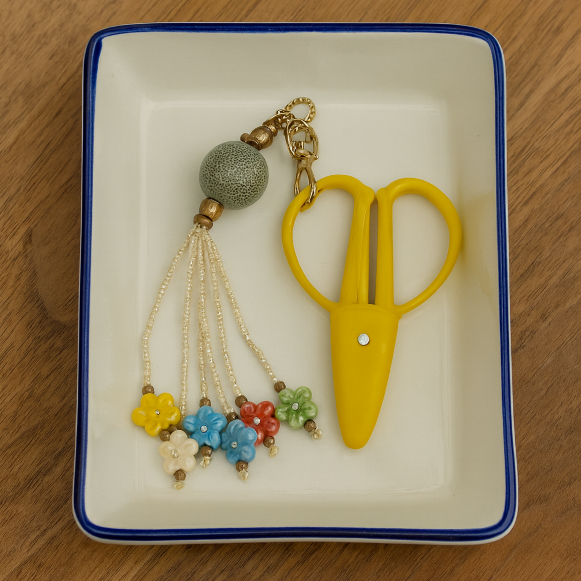 Hand Beaded Scissor Fob