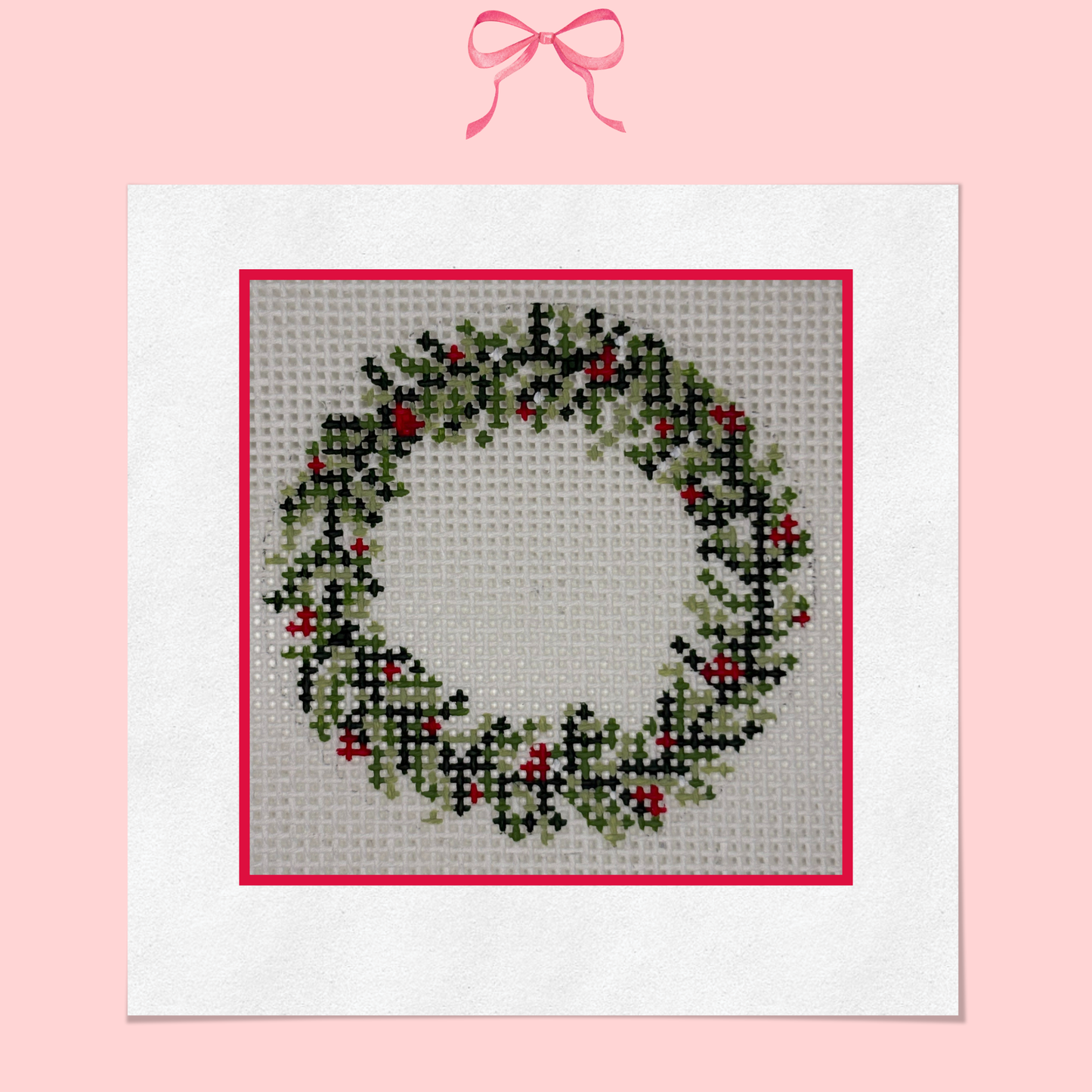 Needlepoint Holiday Wreath Canvas