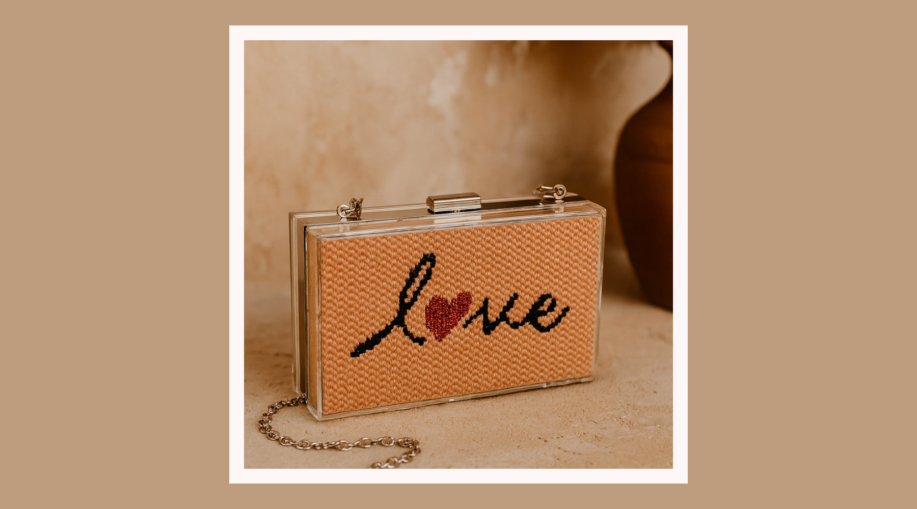 Hand Painted Needlepoint Canvas with "Love" text