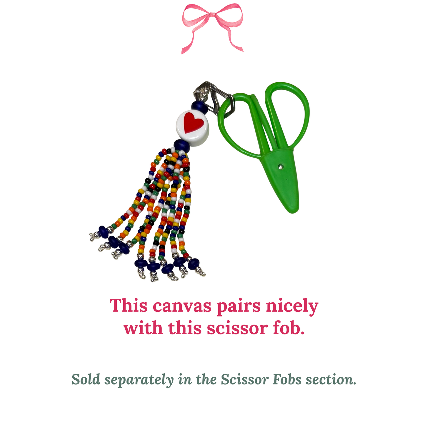 Hand beaded scissor Fob