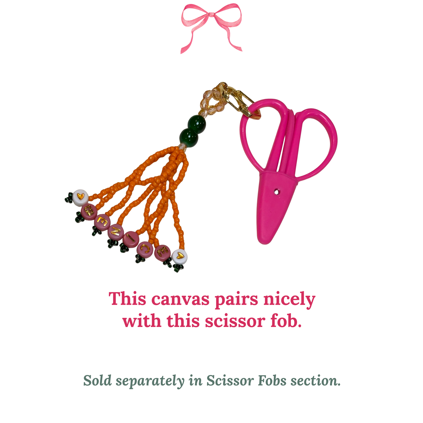 Hand beaded Scissor Fob