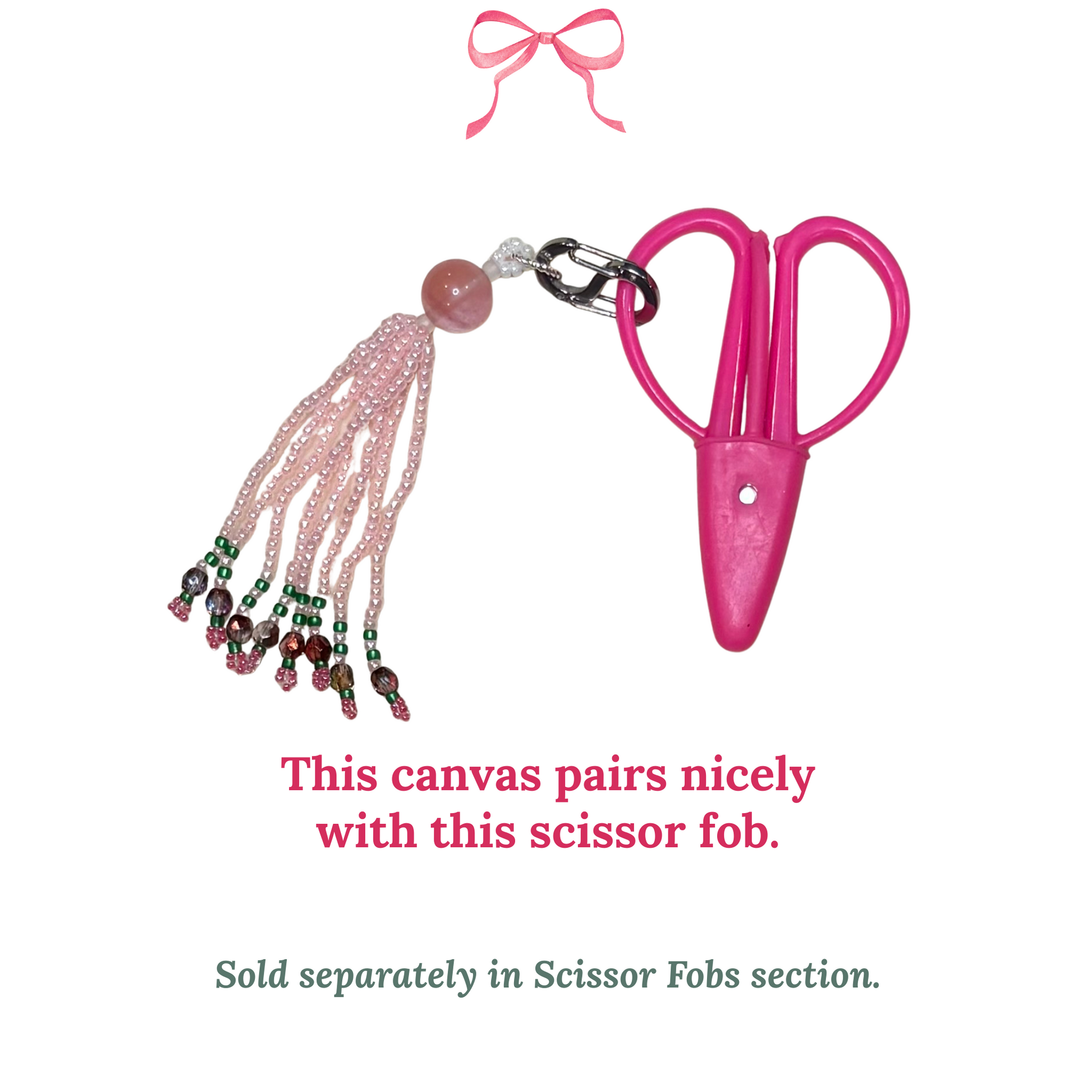 hand beaded scissor fob