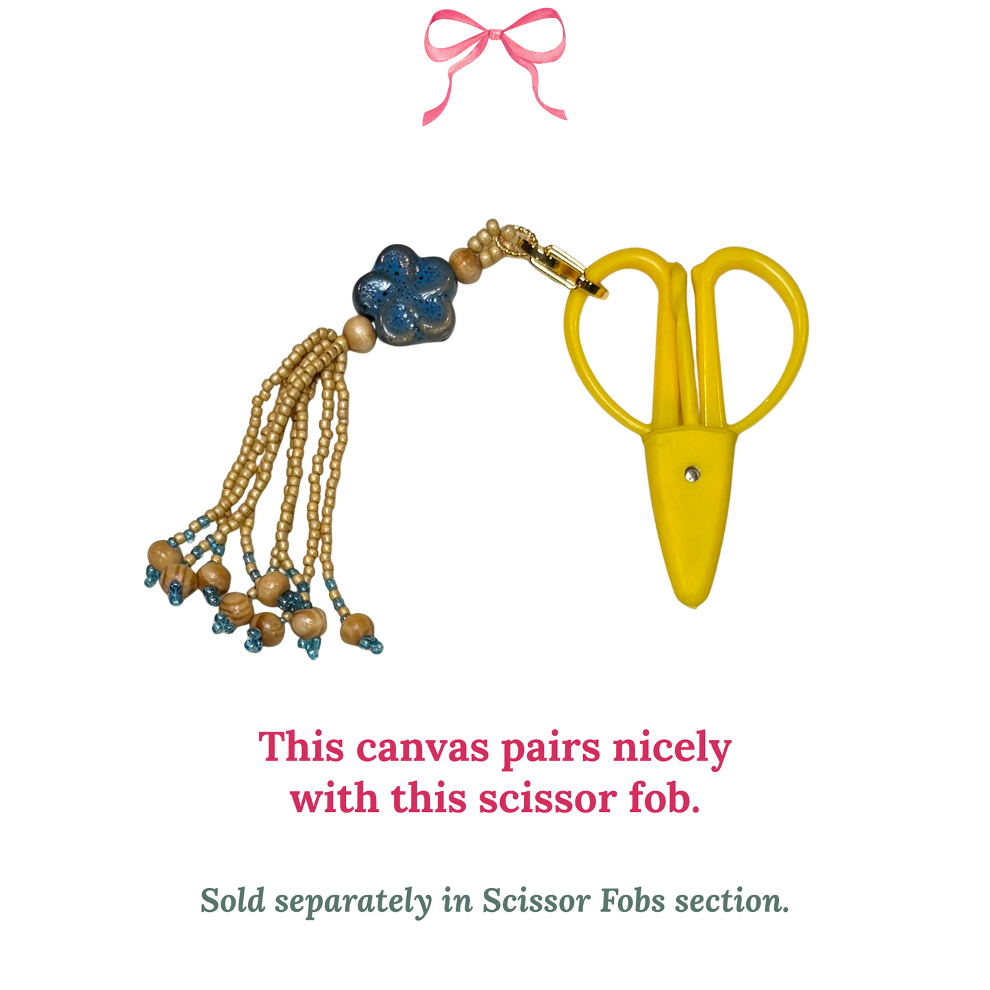 hand beaded scissor fob