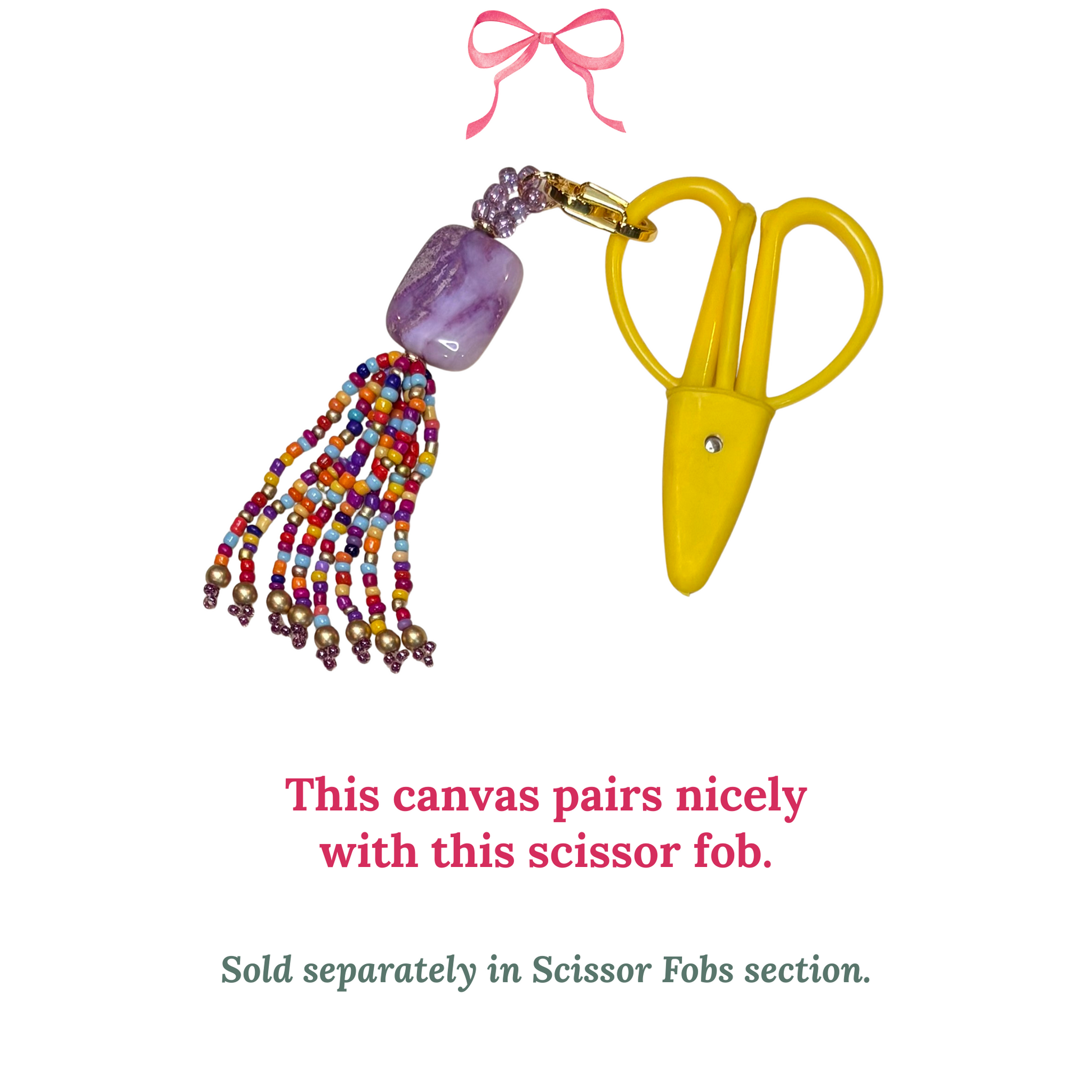 Hand beaded scissor Fob