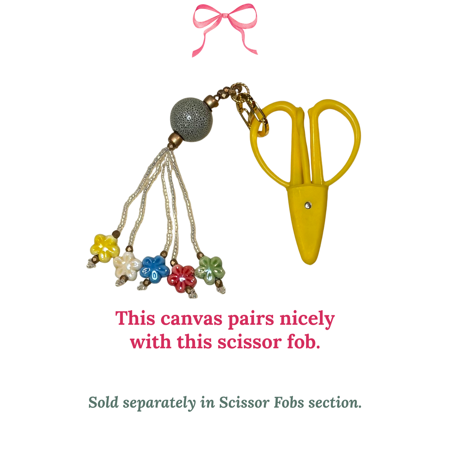 hand beaded scissor fob