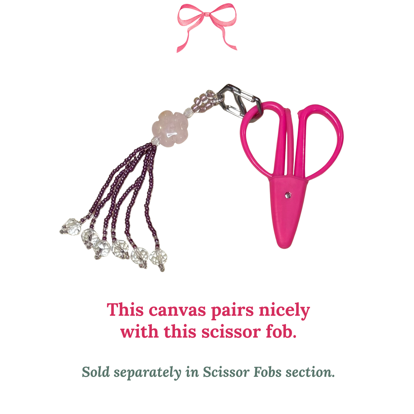 Hand beaded scissor fob