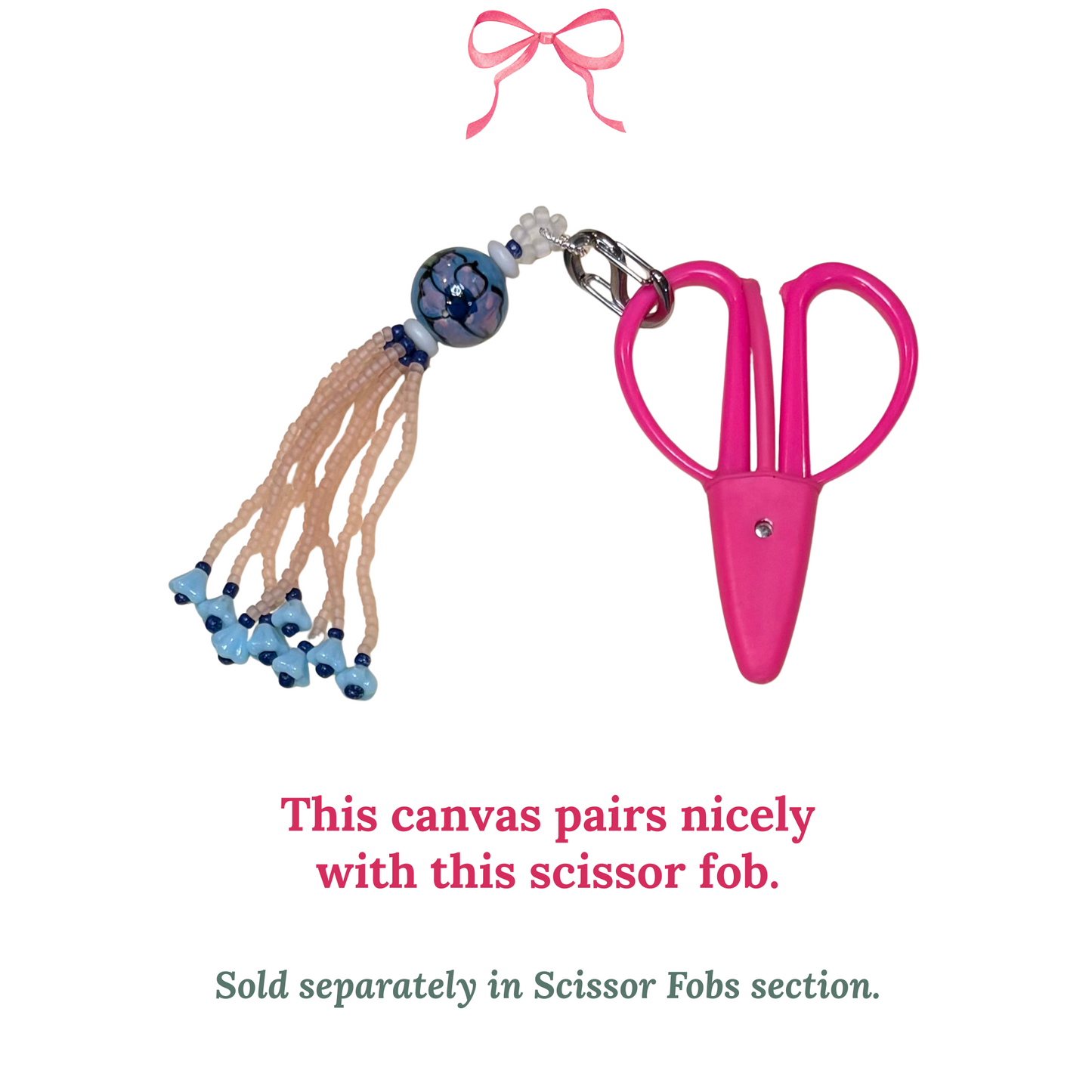 Hand beaded scissor fob