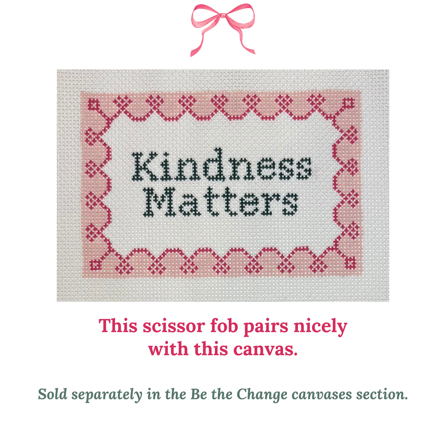 Kindness Matters Scissor Fob with Snips (Pink & Green)