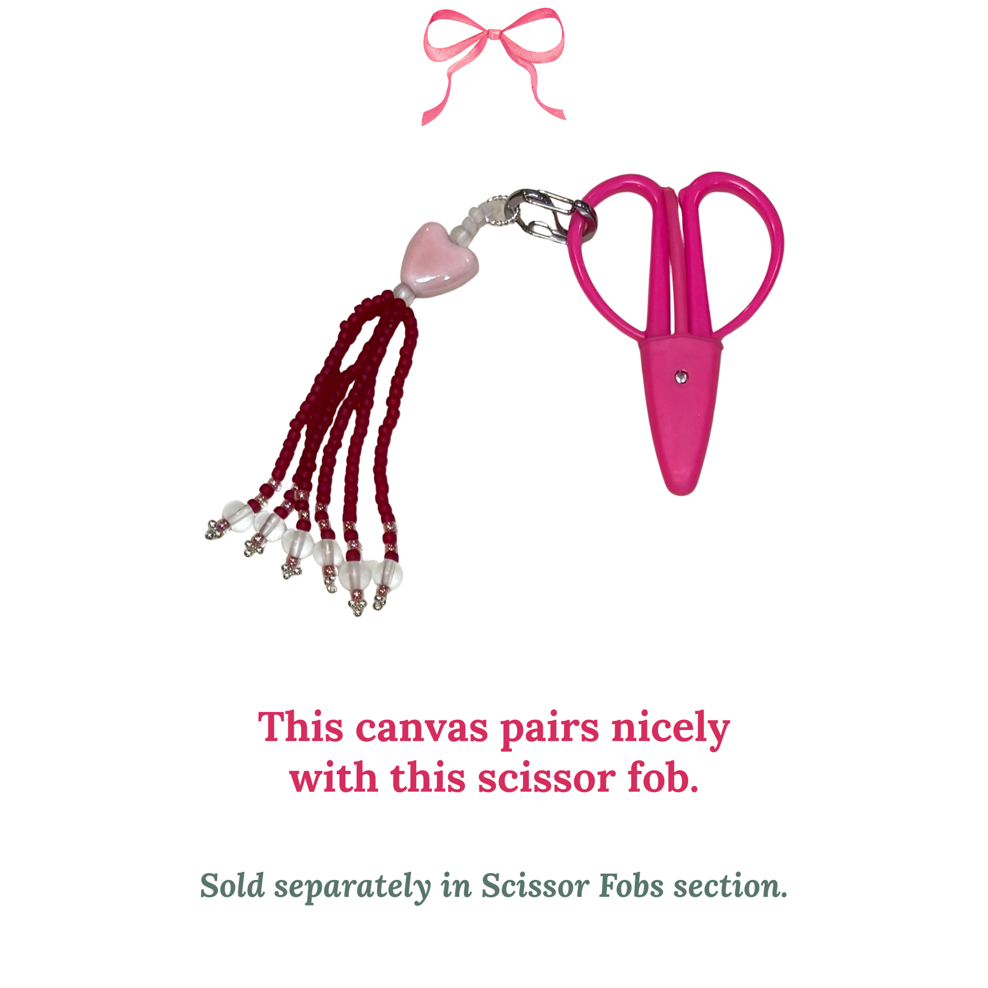 hand beaded scissor fob