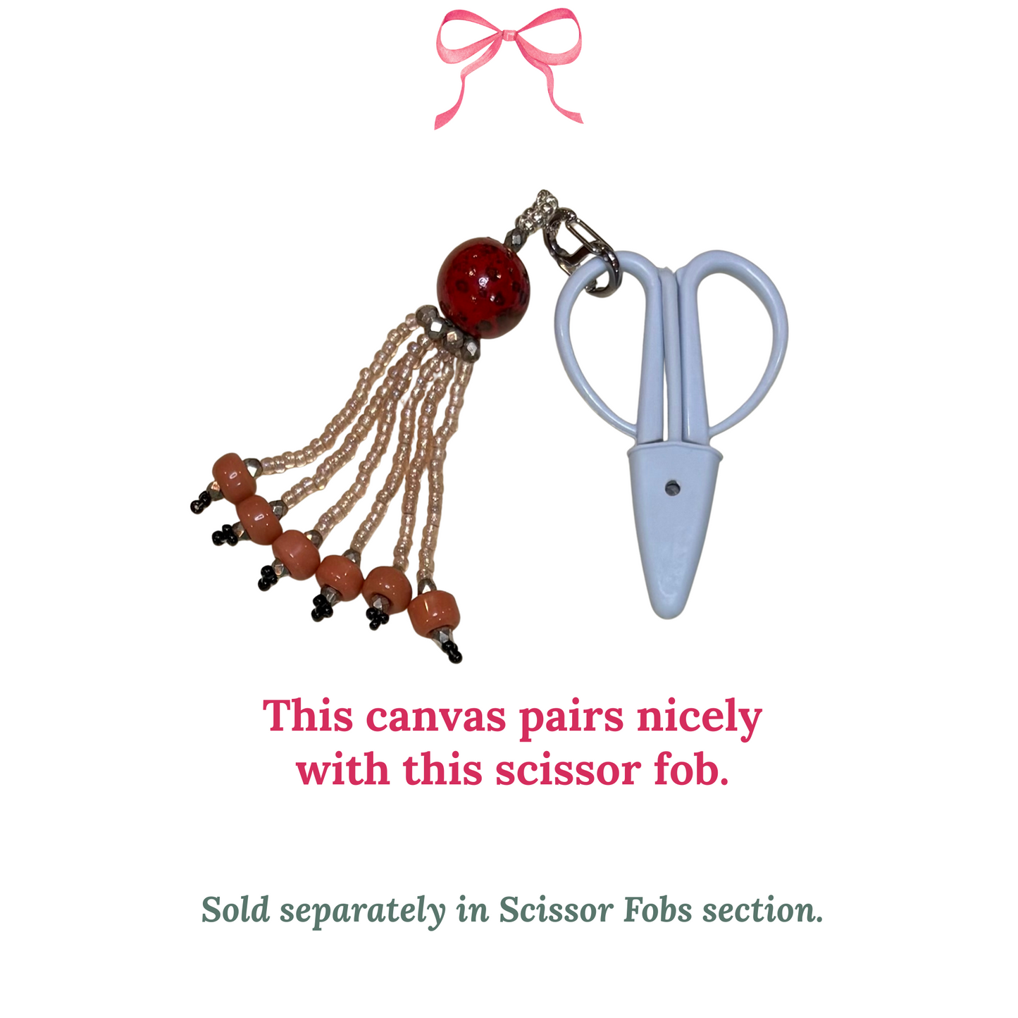 Hand beaded Scissor fob