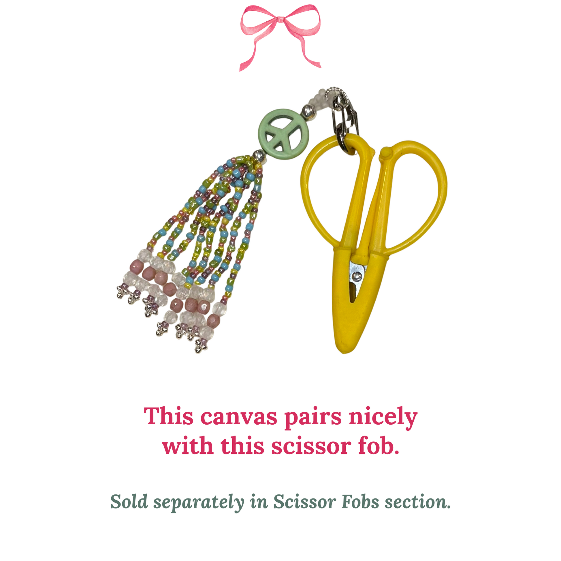 hand beaded scissor fob