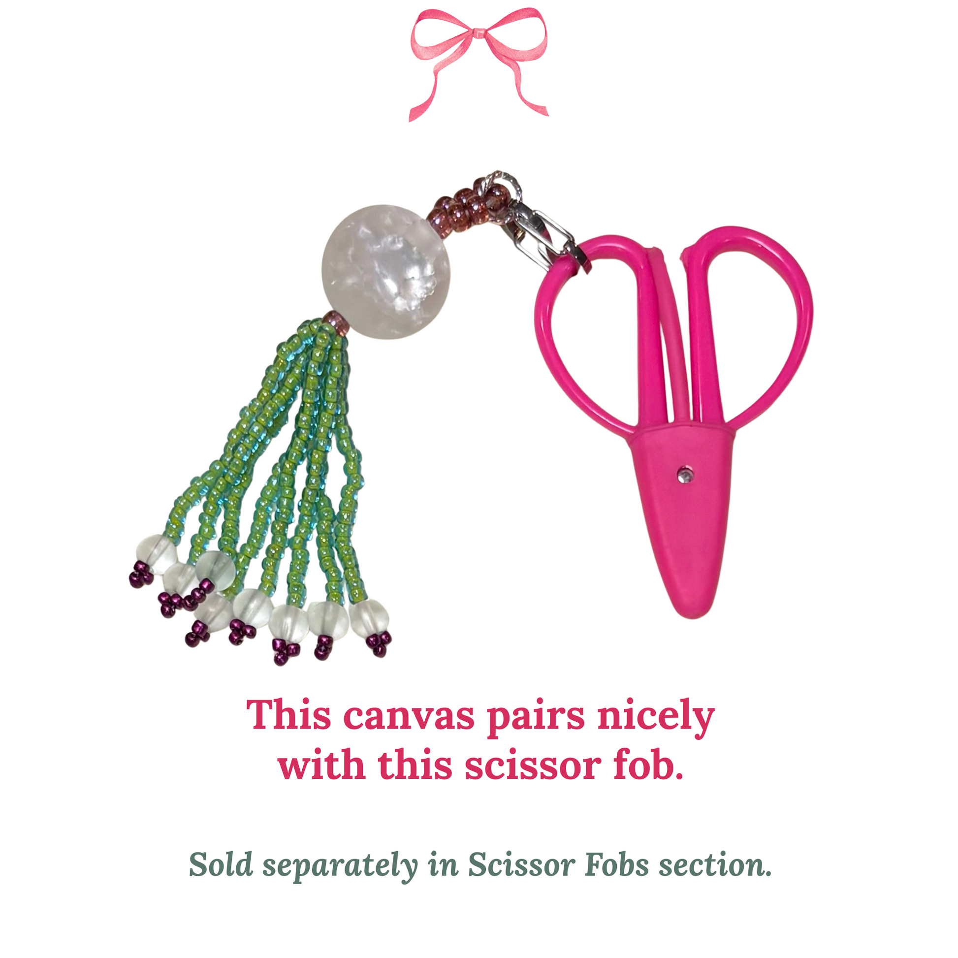 hand beaded scissor Fob