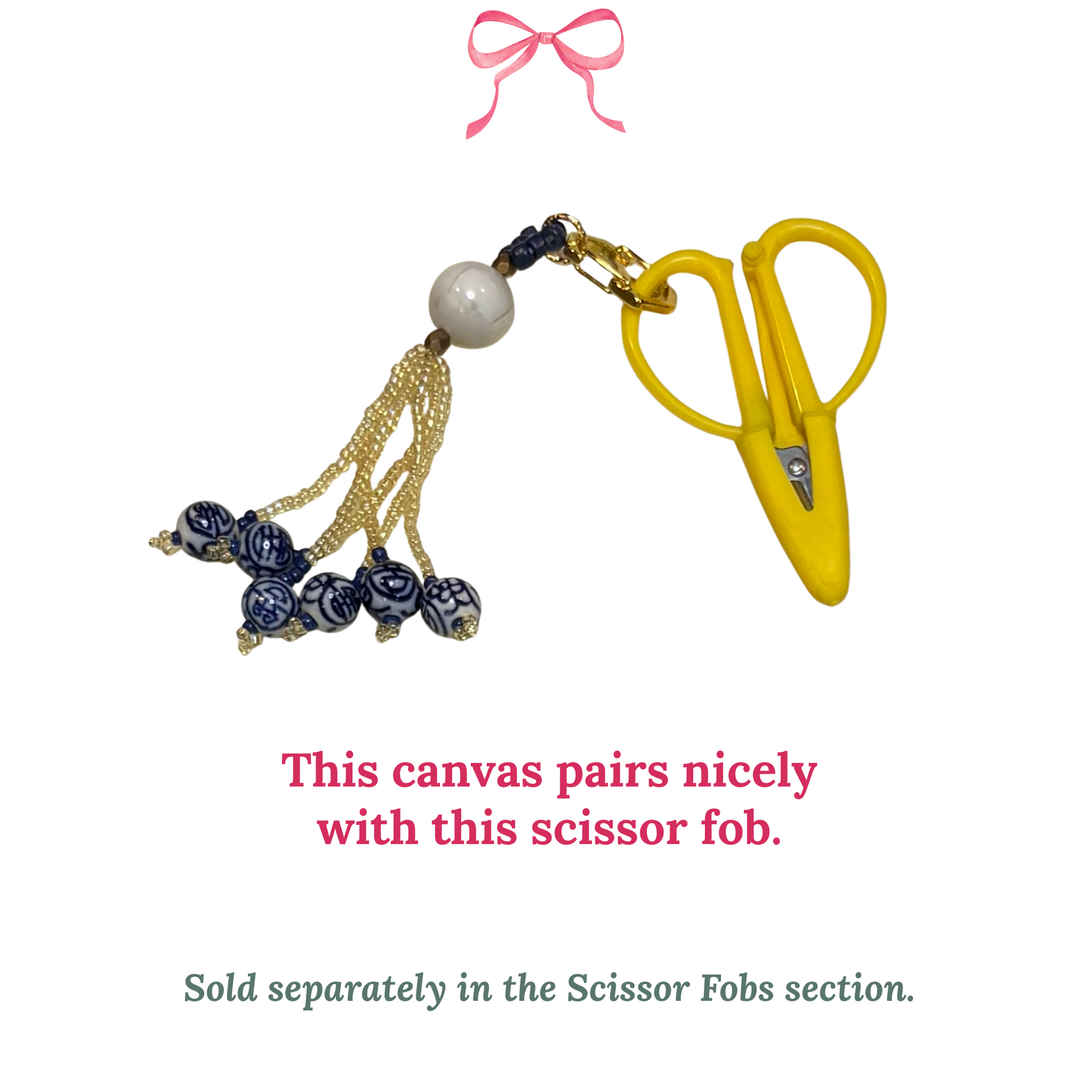 hand beaded scissor fob