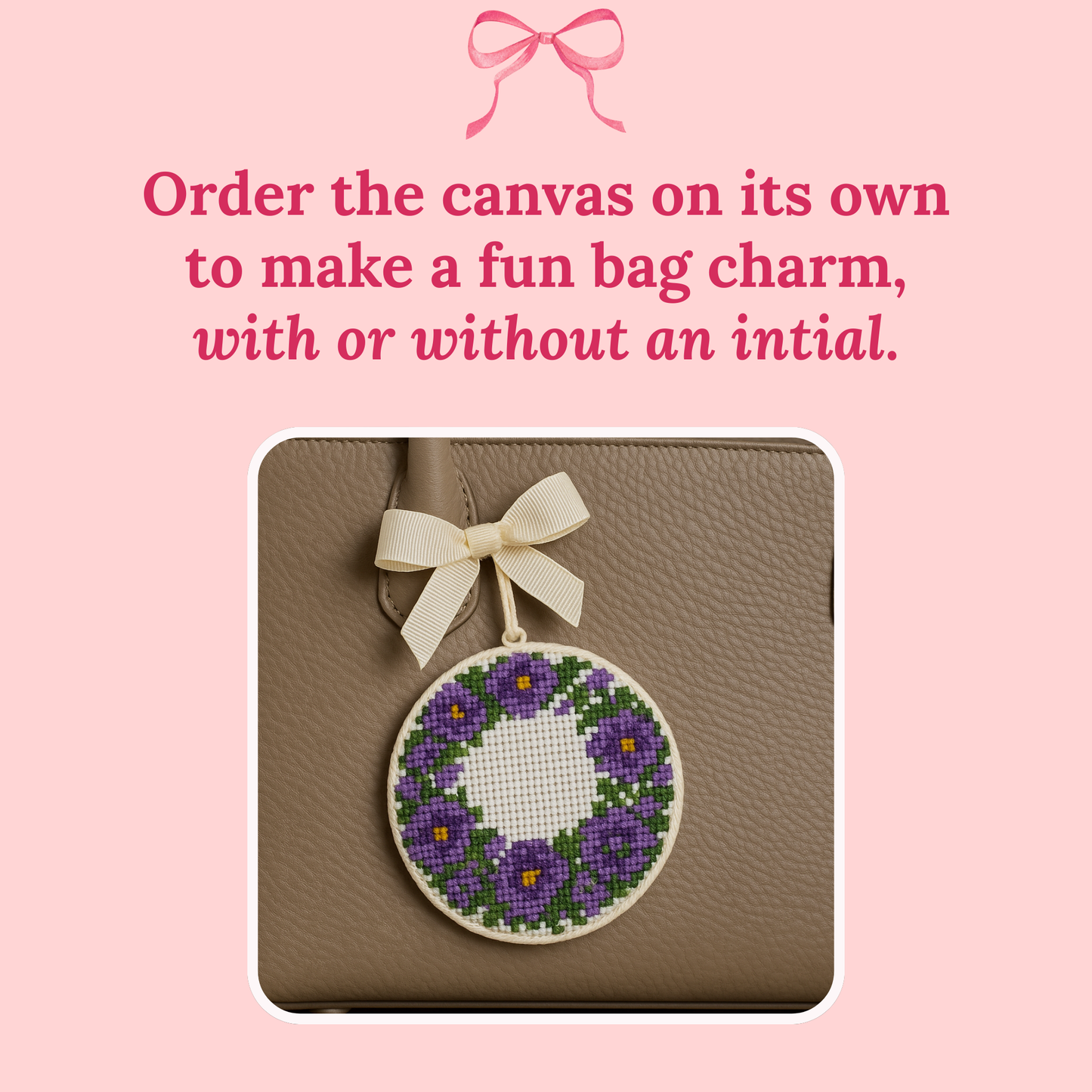 Pansies Wreath on 18 Mesh