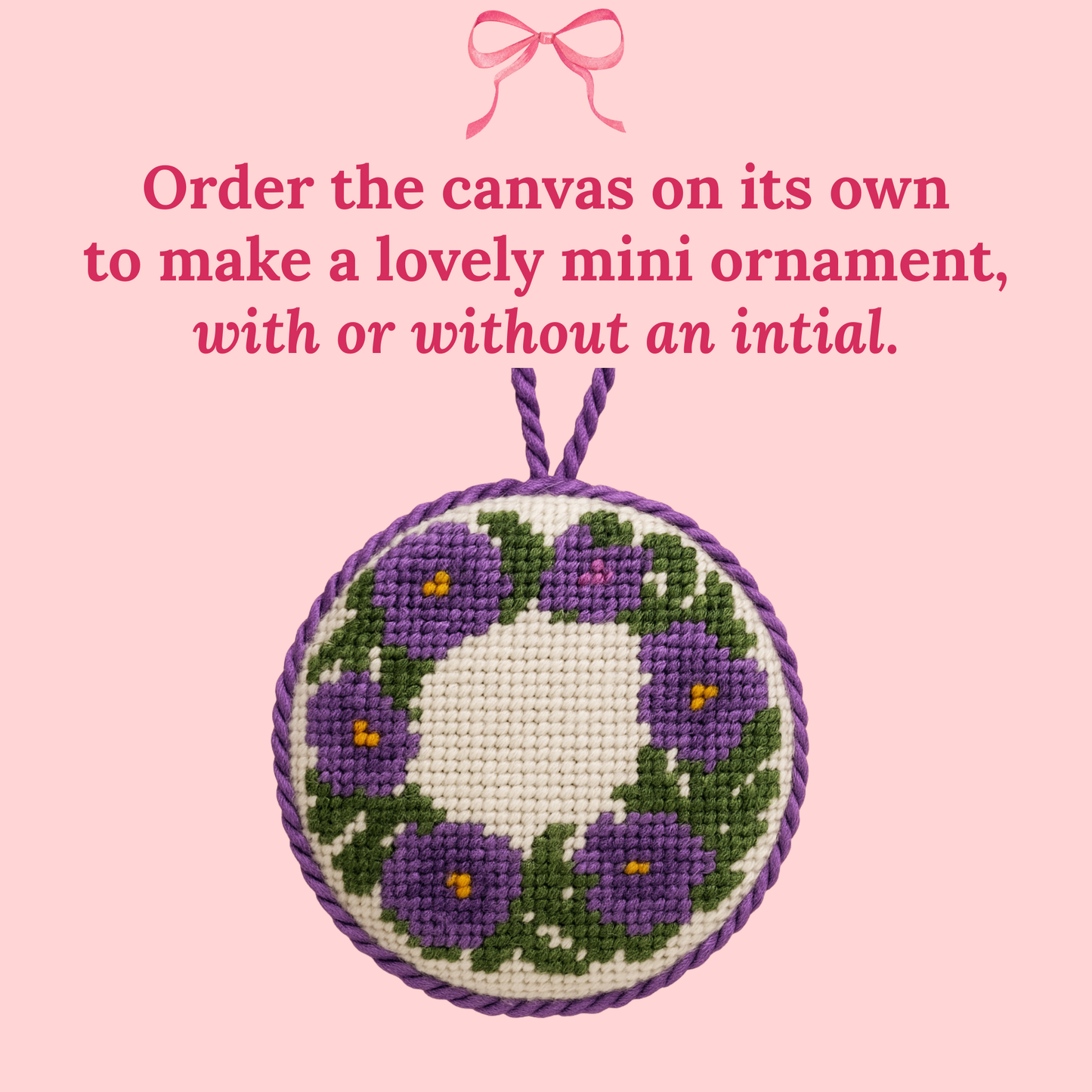 Pansies Wreath on 18 Mesh