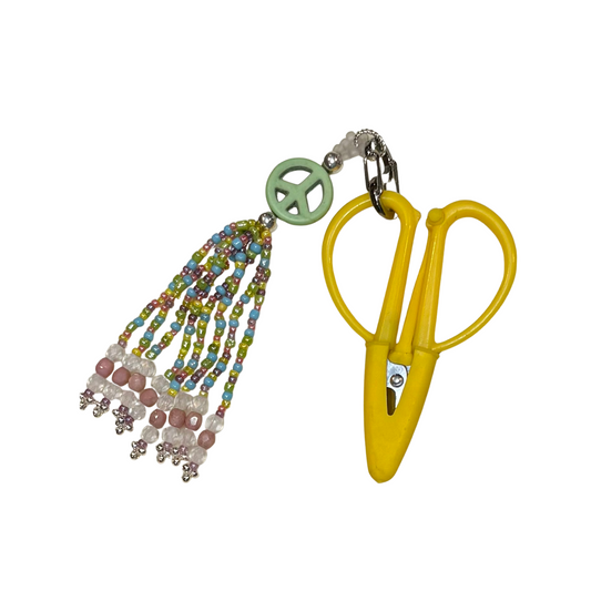 hand beaded scissor fob