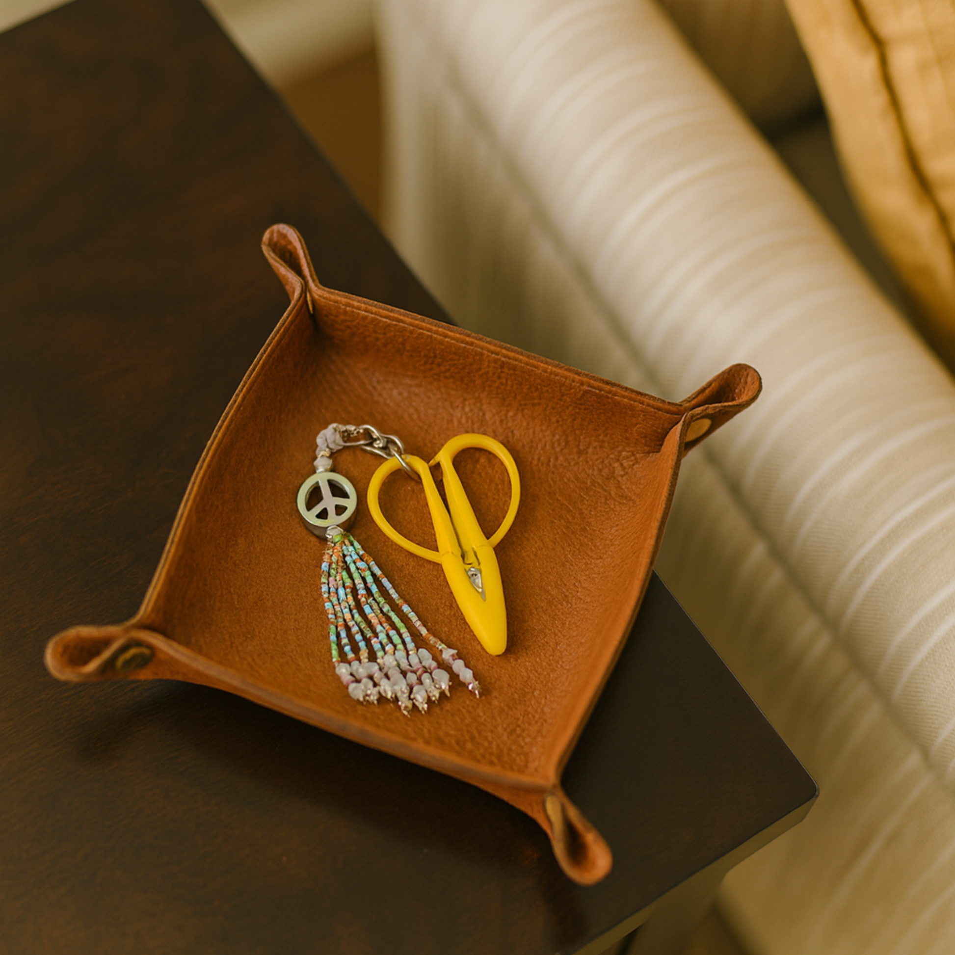 hand beaded scissor fob
