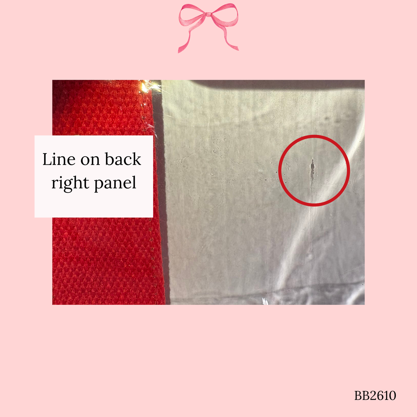 Bow Bag with Clear Pocket for Needlepoint Red ~ (Perfectly Imperfect)