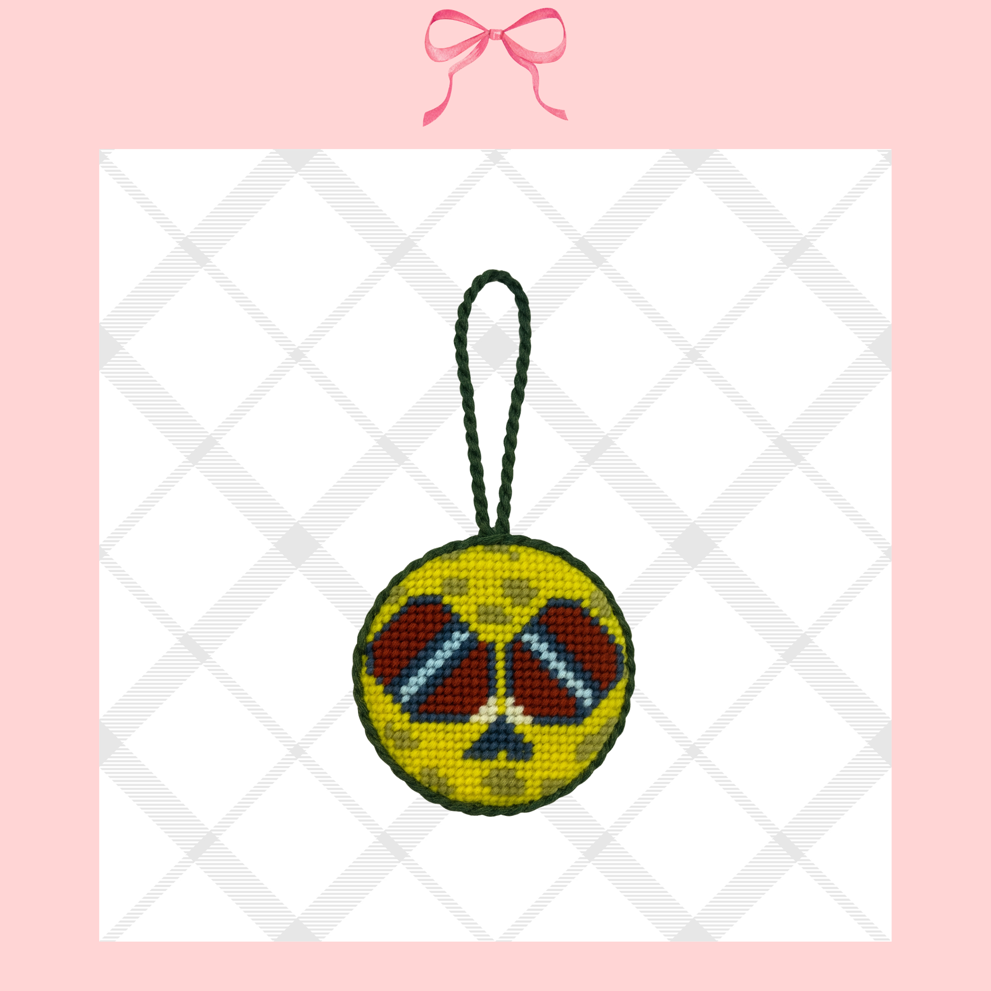 Needlepoint Pickle Ball Ornament