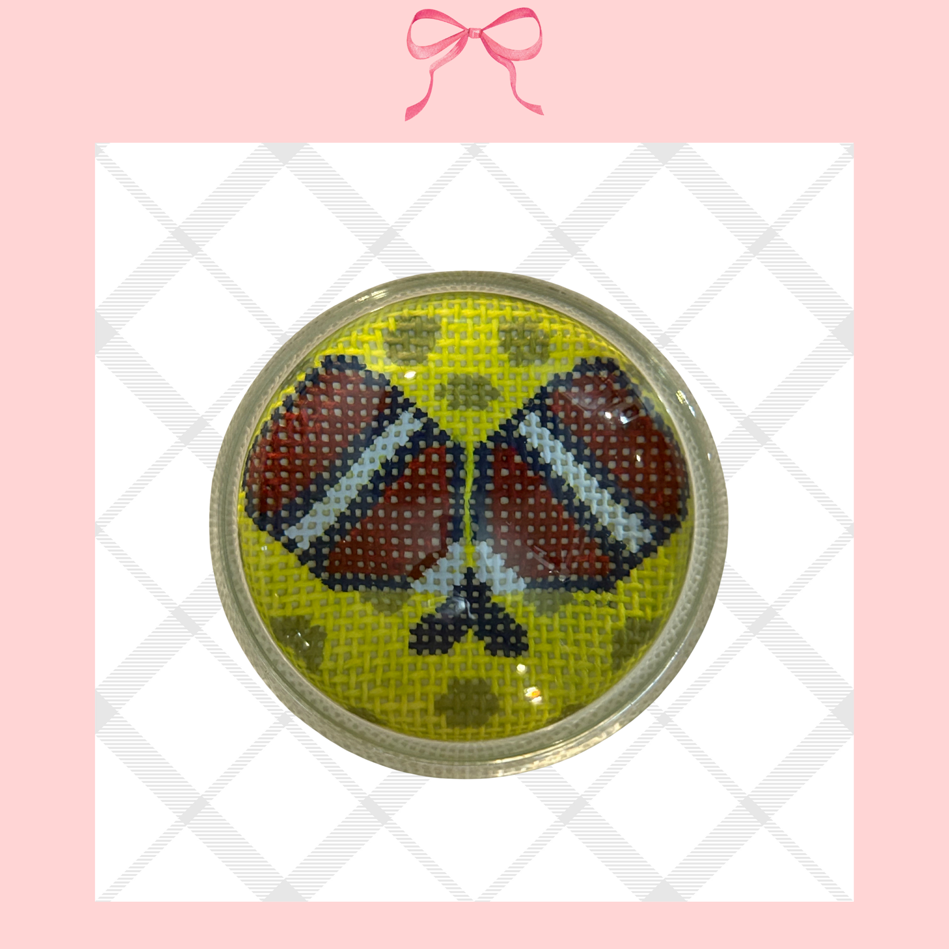 Needlepoint Pickle Ball Paperweight