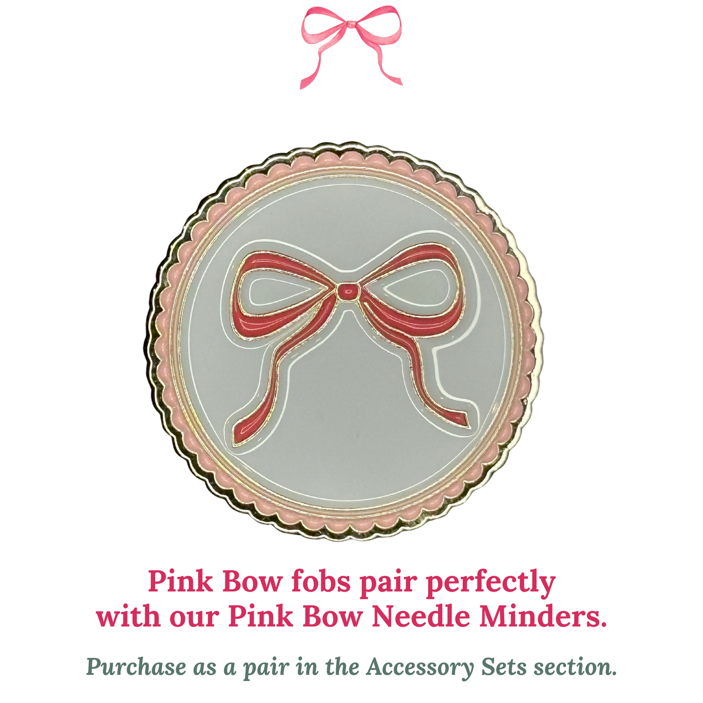 Pink Bow Metal Needle Minder