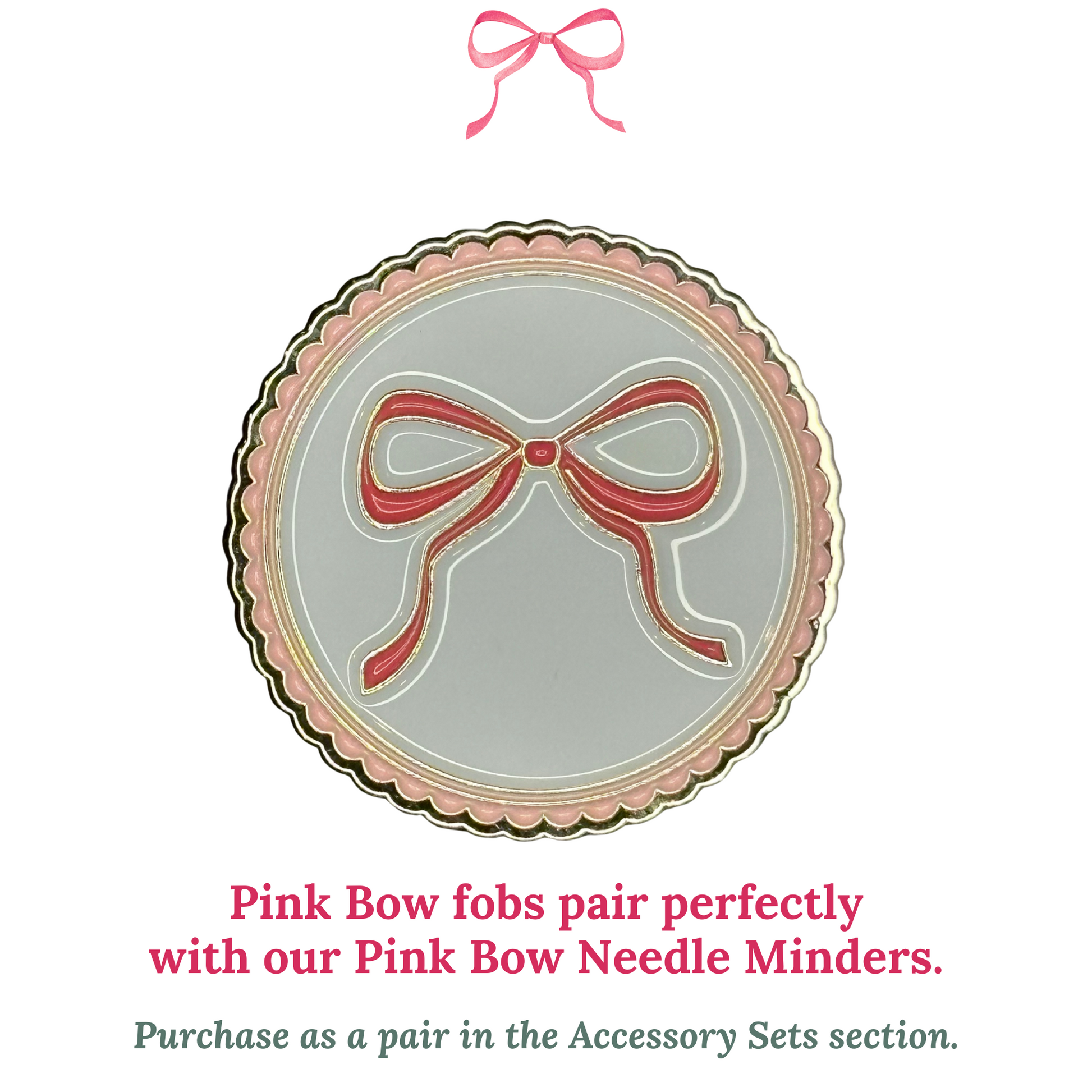 Pink Bow Metal Needle Minder