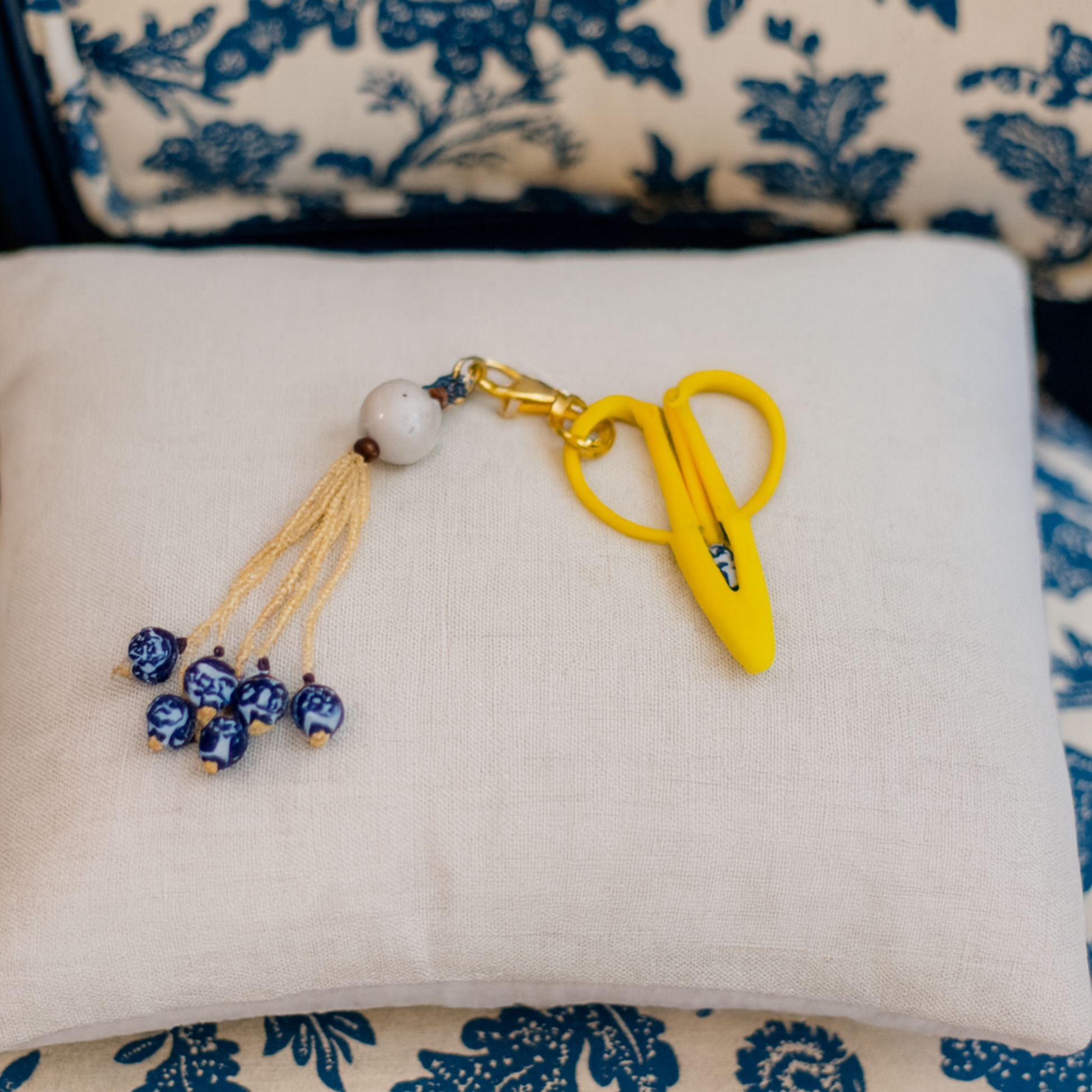 Hand beaded Scissor Fob