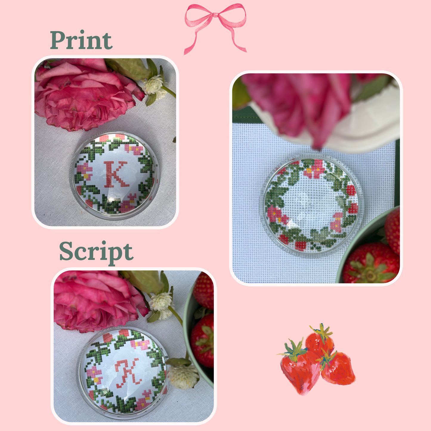 Strawberries Wreath on 18 Mesh