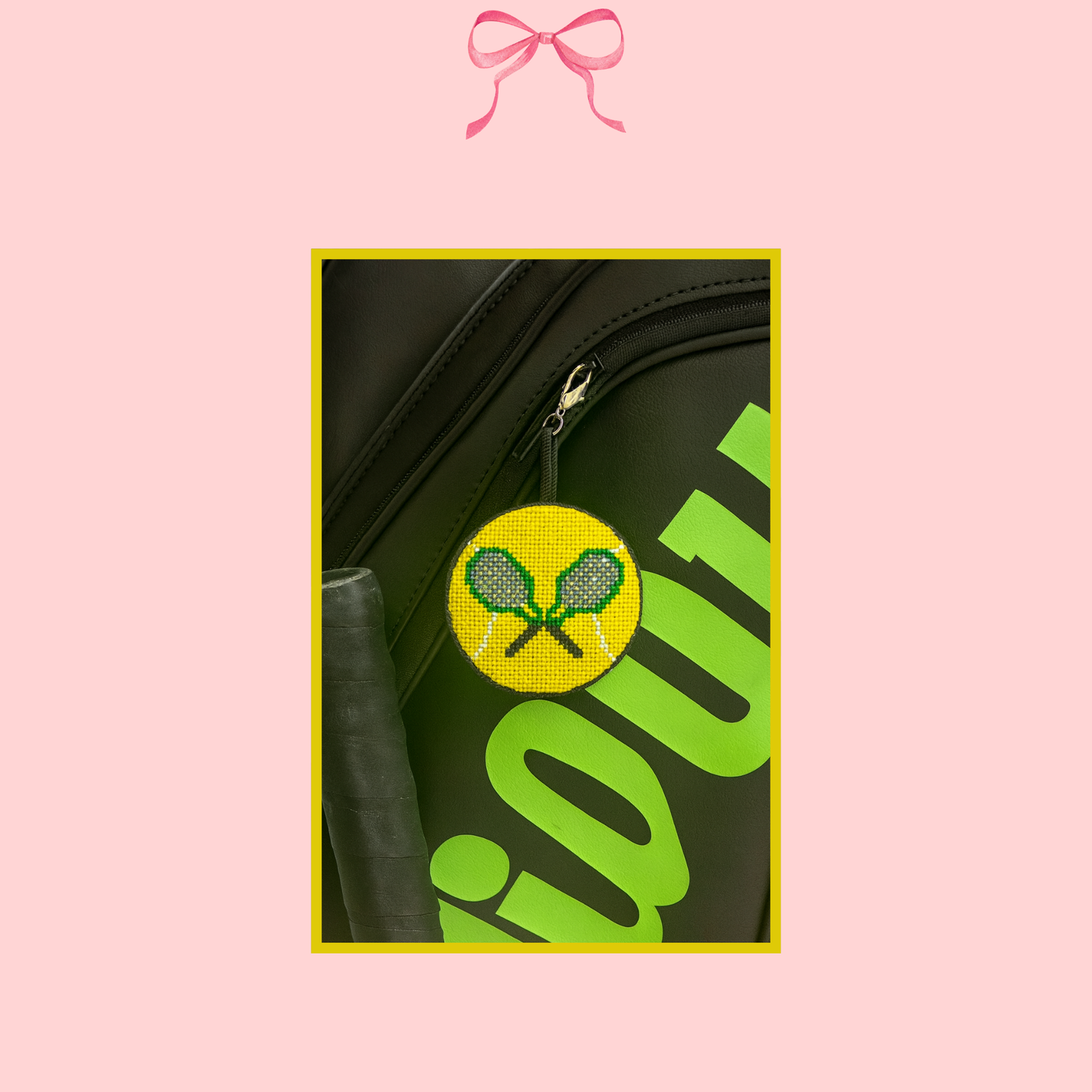Tennis Ball with Rackets on 18 Mesh
