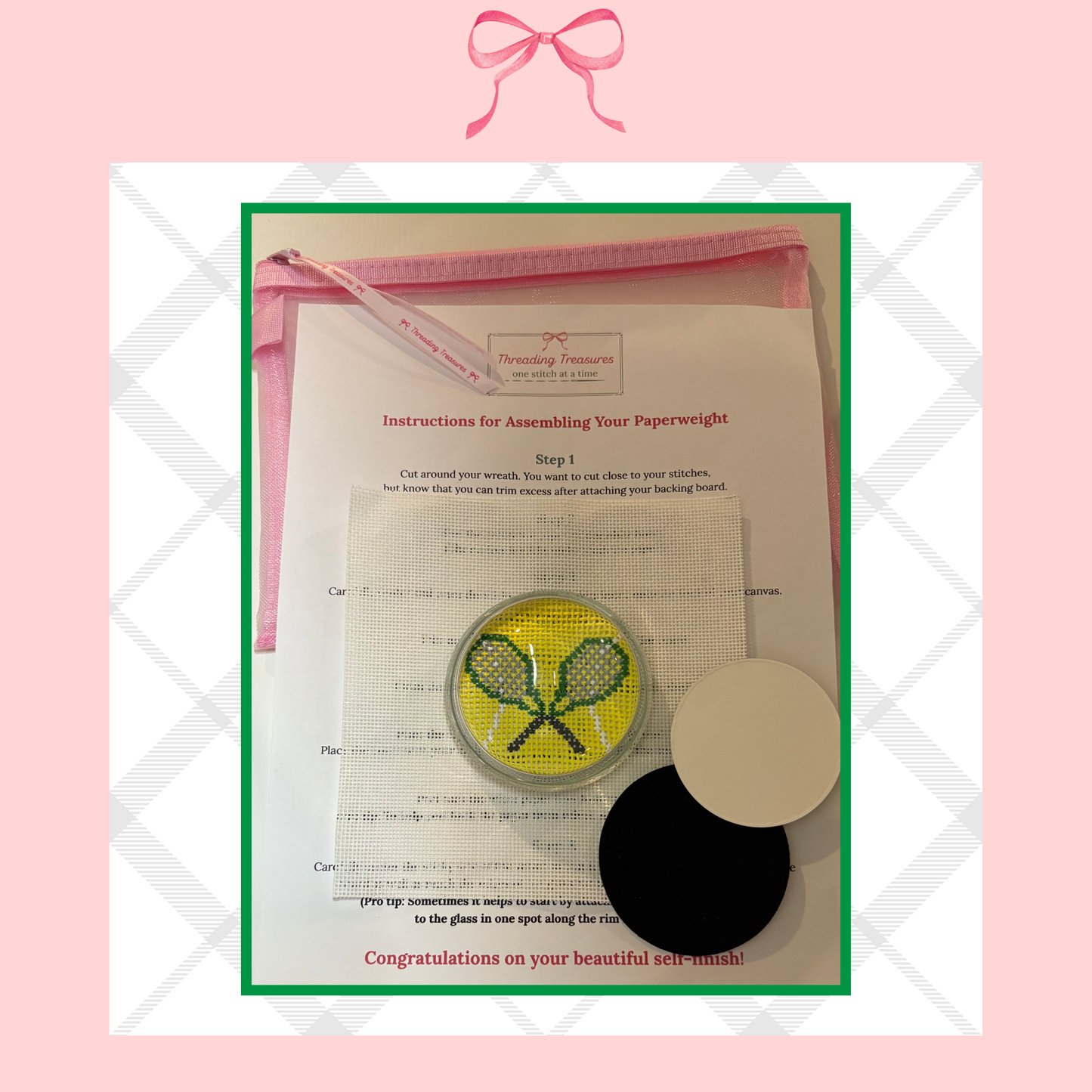 Tennis Ball with Rackets on 18 Mesh