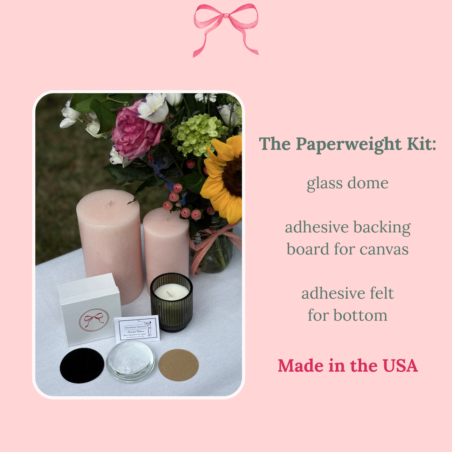 Contents of Needlepoint Paperweight Kit