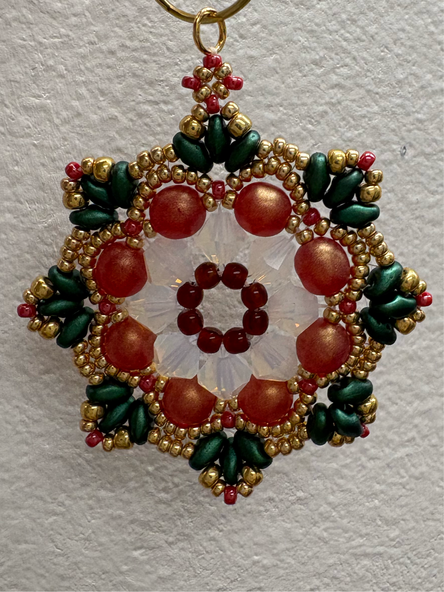 Beaded Ornaments or Pendants, handwoven with glass beads