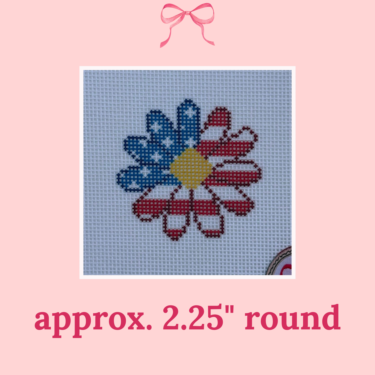 Patriotic Daisy on 18 Mesh