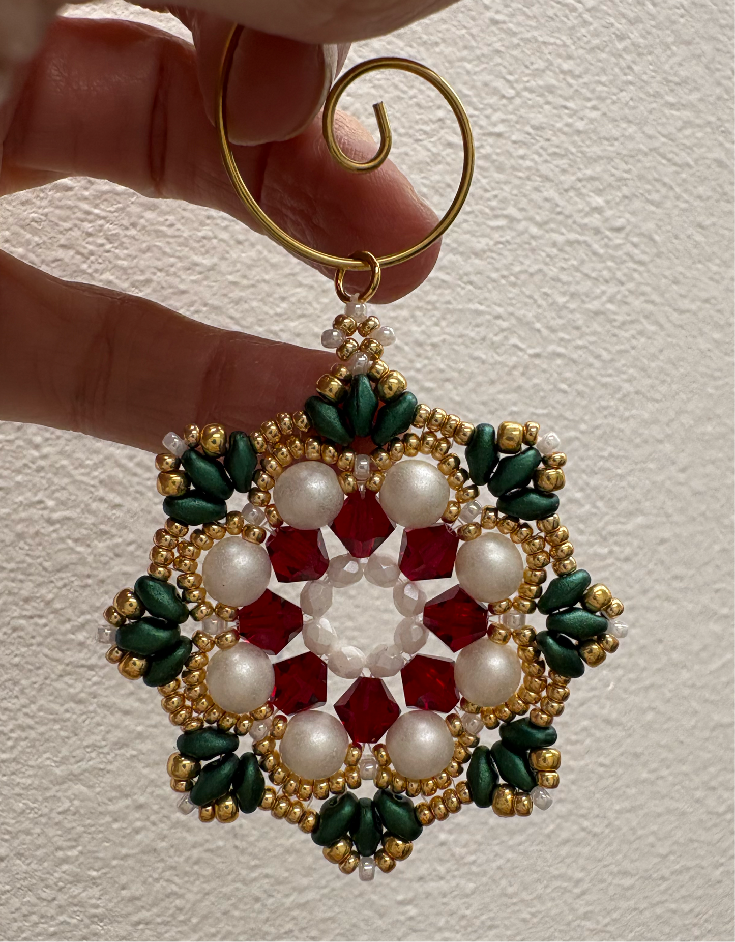 Beaded Ornaments or Pendants, handwoven with glass beads