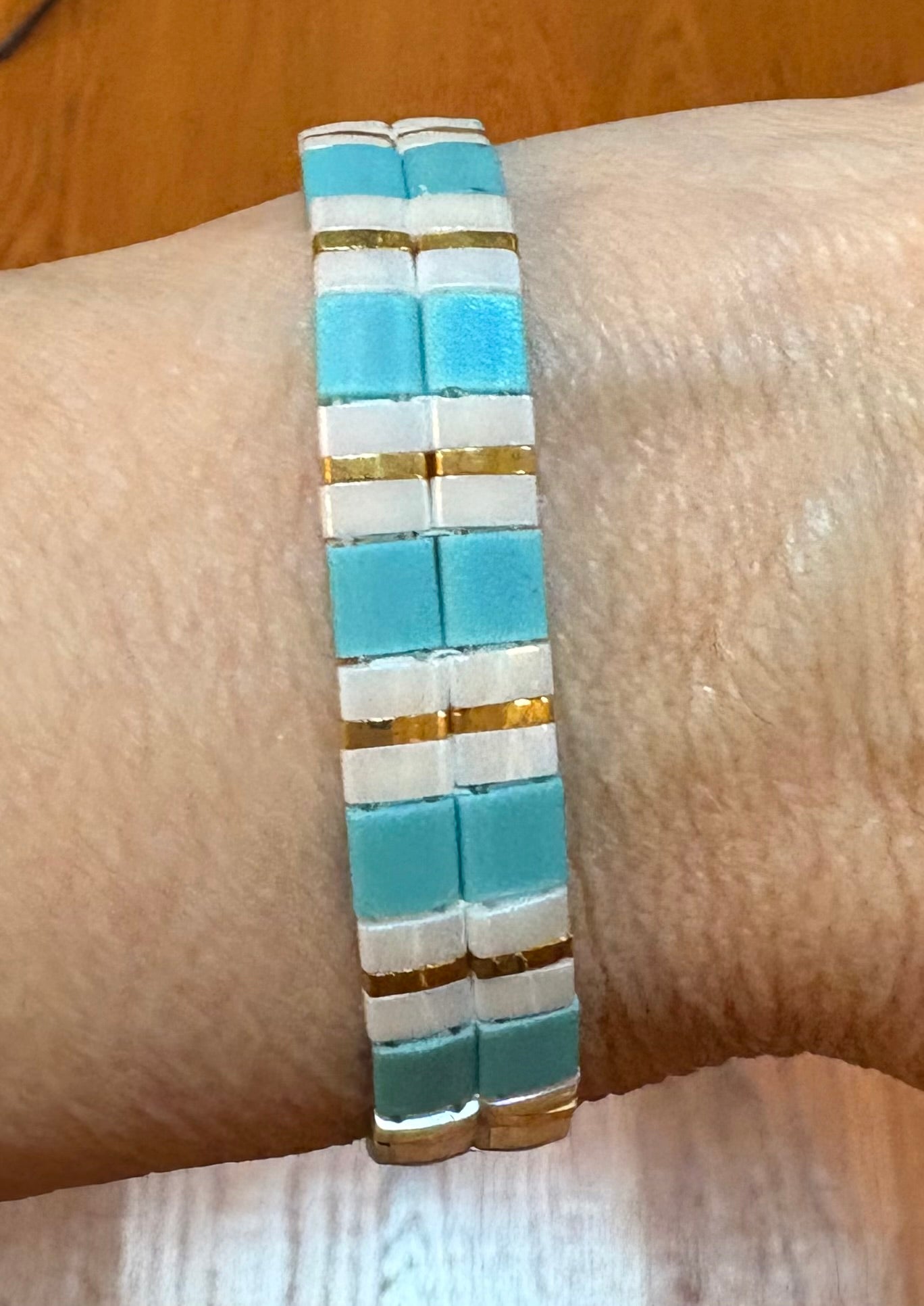 Cabana Band Bracelets with glass Tila beads