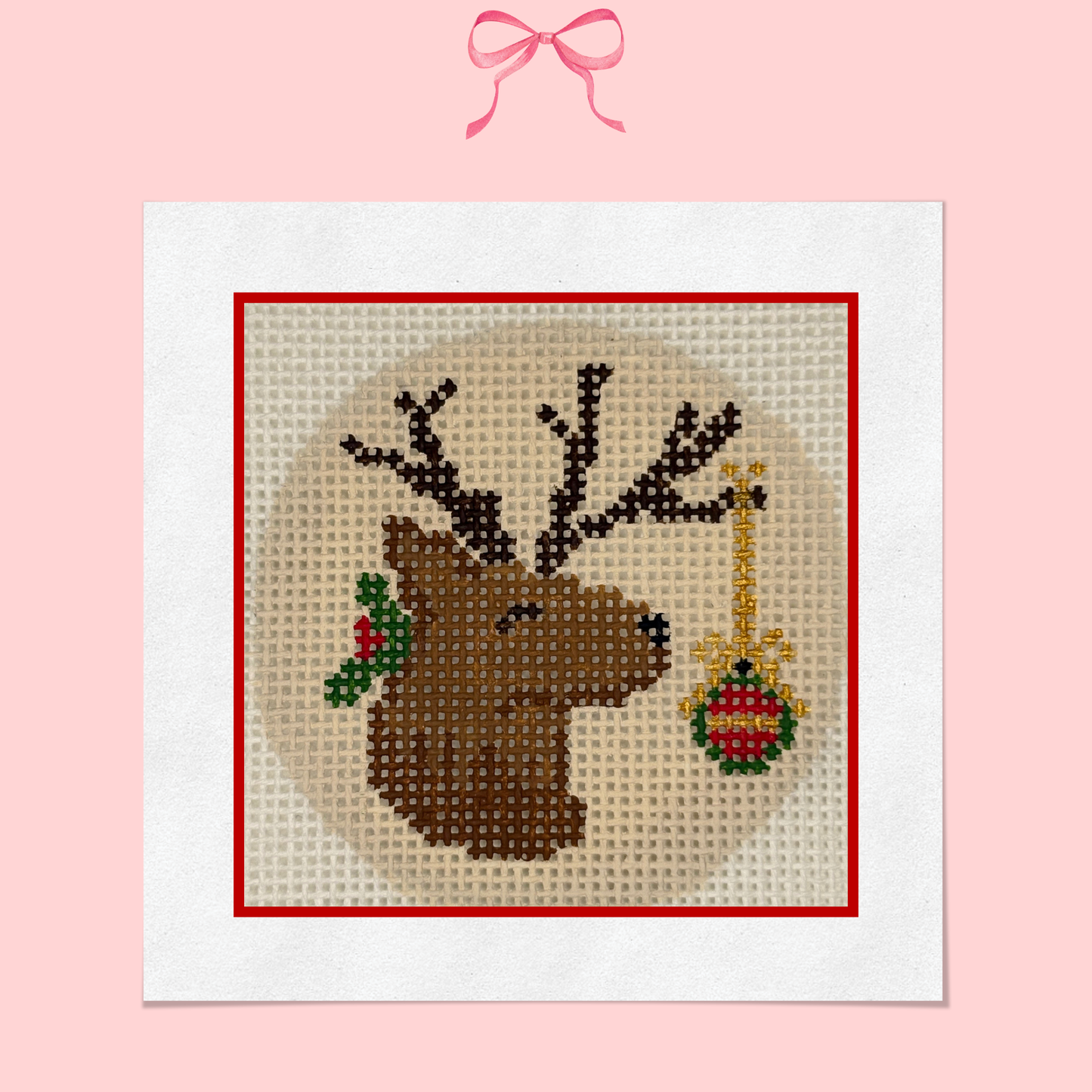 Reindeer, Vintage Style on 18 Mesh