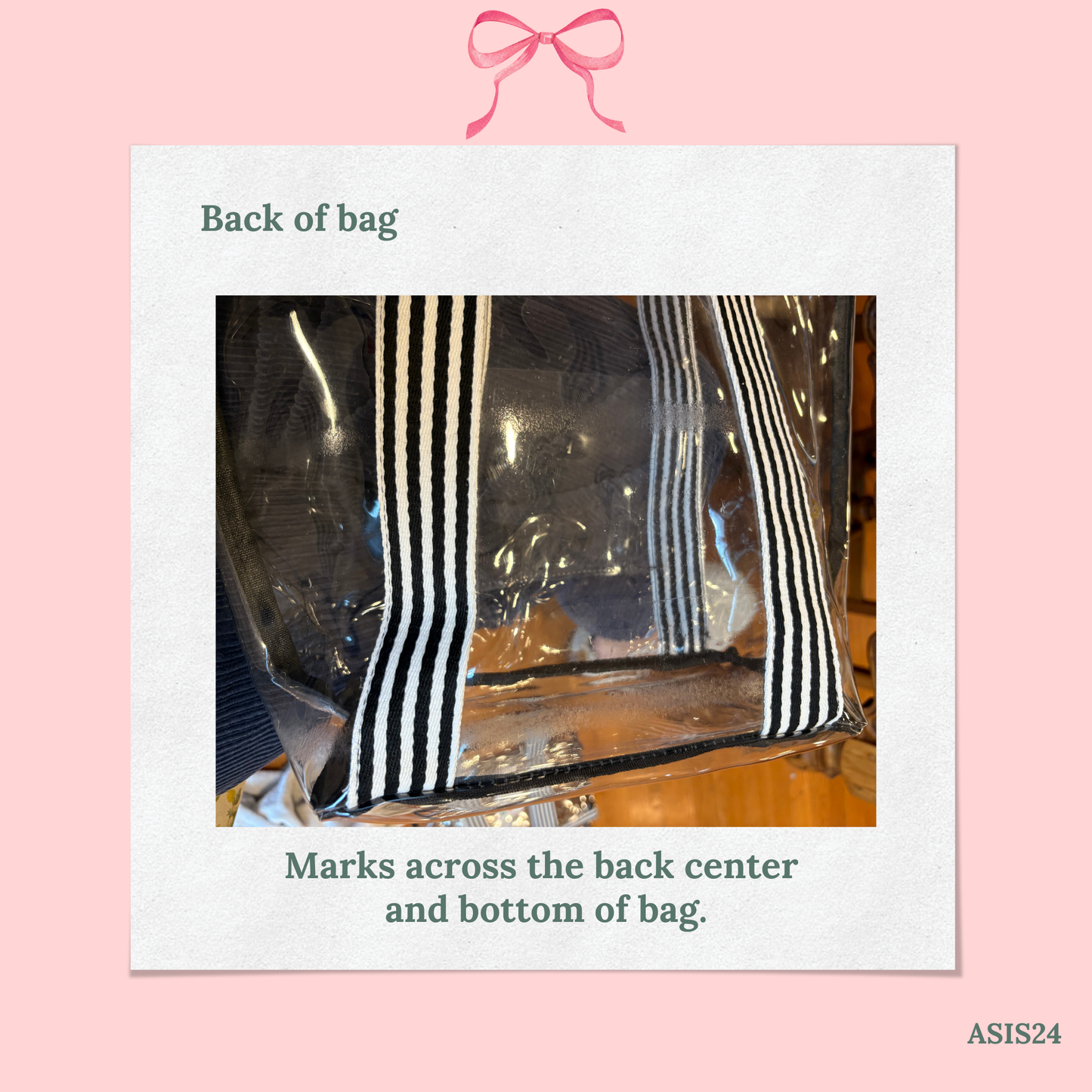 Bow Bag with Clear Pocket for Needlepoint - AS IS