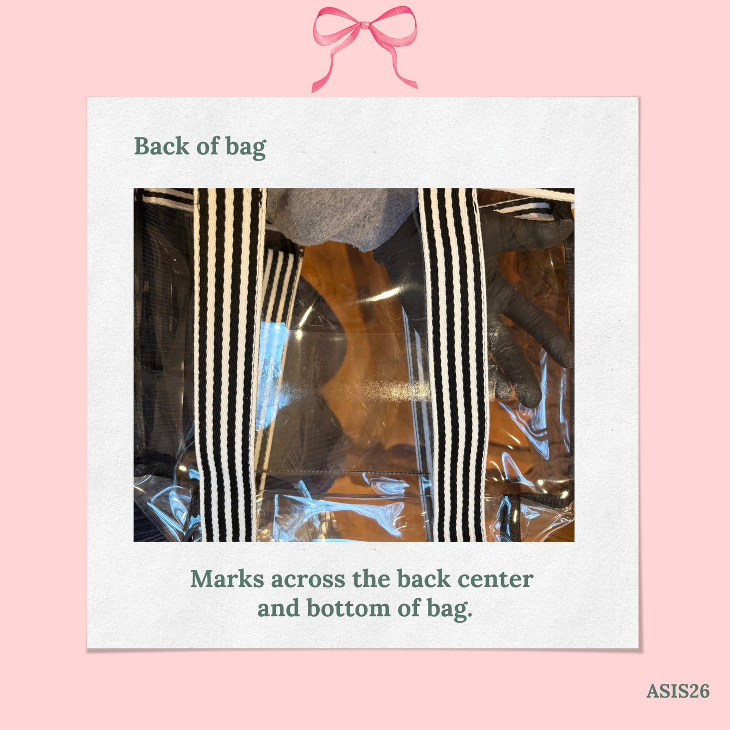 Bow Bag with Clear Pocket for Needlepoint - AS IS