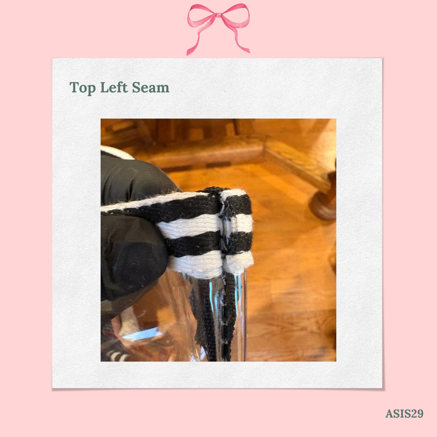 Bow Bag with Clear Pocket for Needlepoint - AS IS