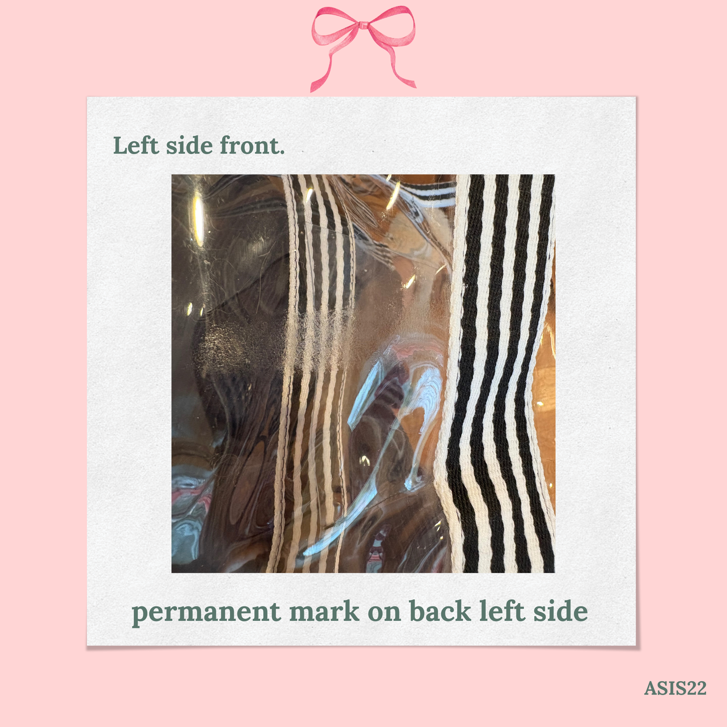 Bow Bag with Clear Pocket for Needlepoint - AS IS