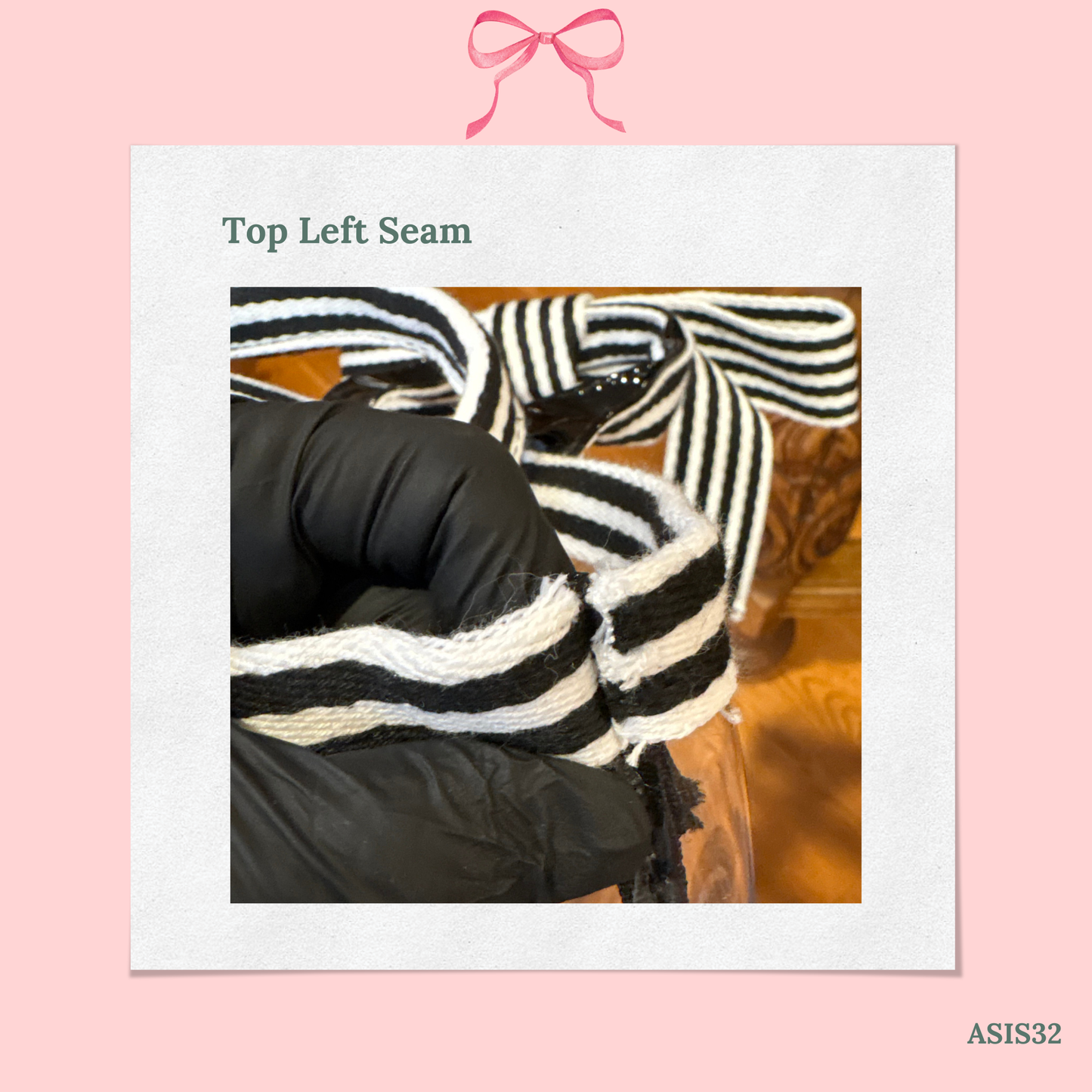 Bow Bag with Clear Pocket for Needlepoint - AS IS