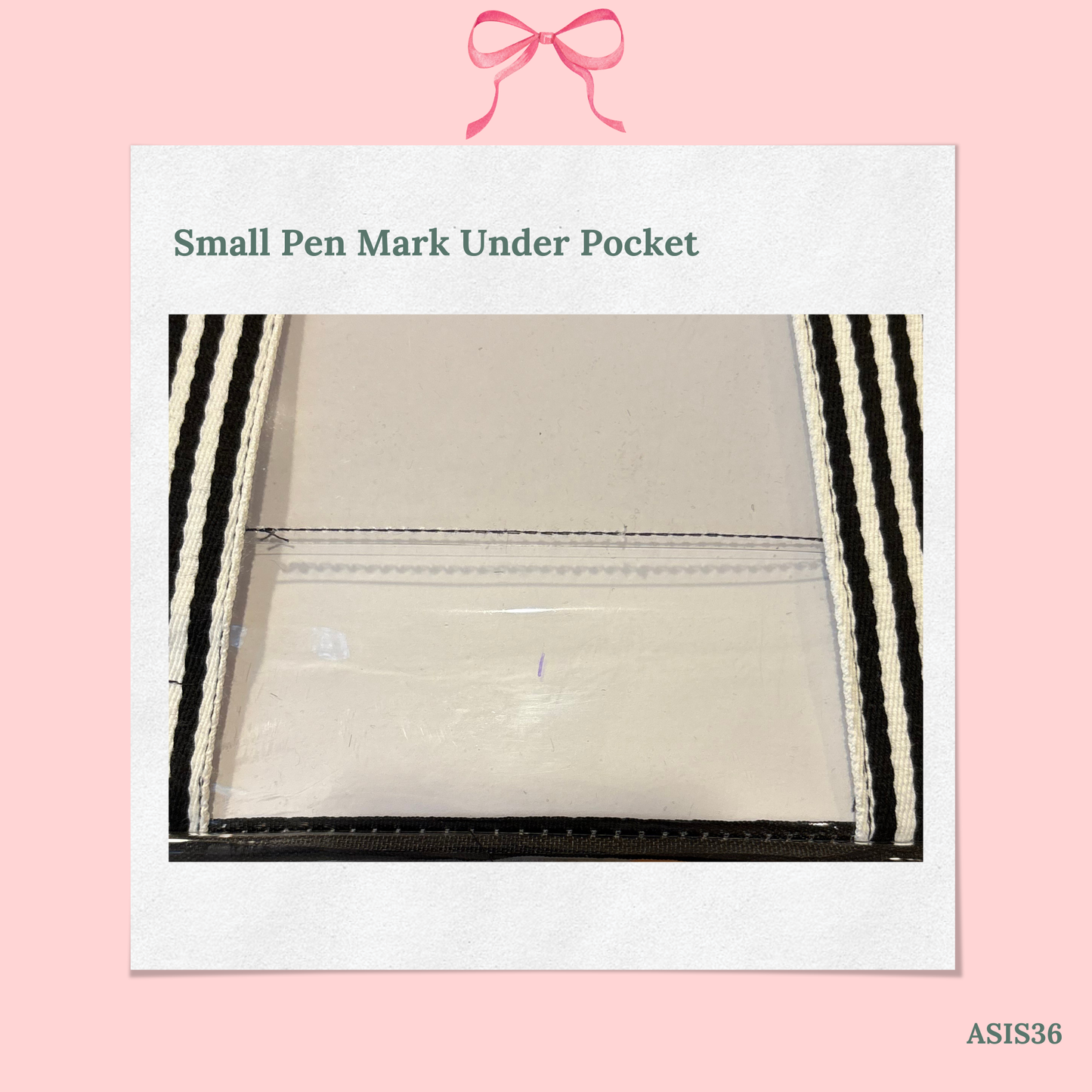 Bow Bag with Clear Pocket for Needlepoint - AS IS