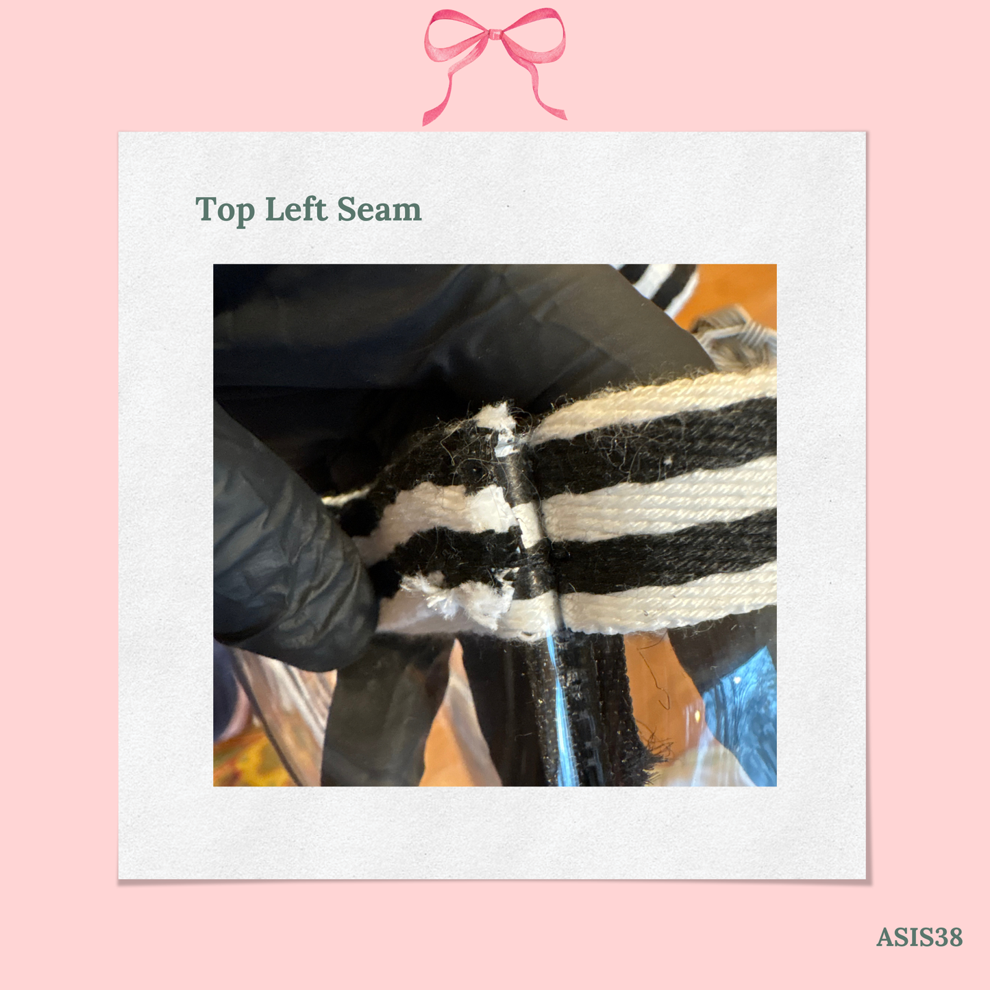 Bow Bag with Clear Pocket for Needlepoint - AS IS