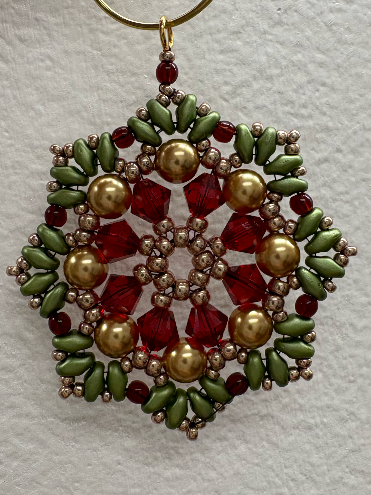 Beaded Ornaments or Pendants, handwoven with glass beads