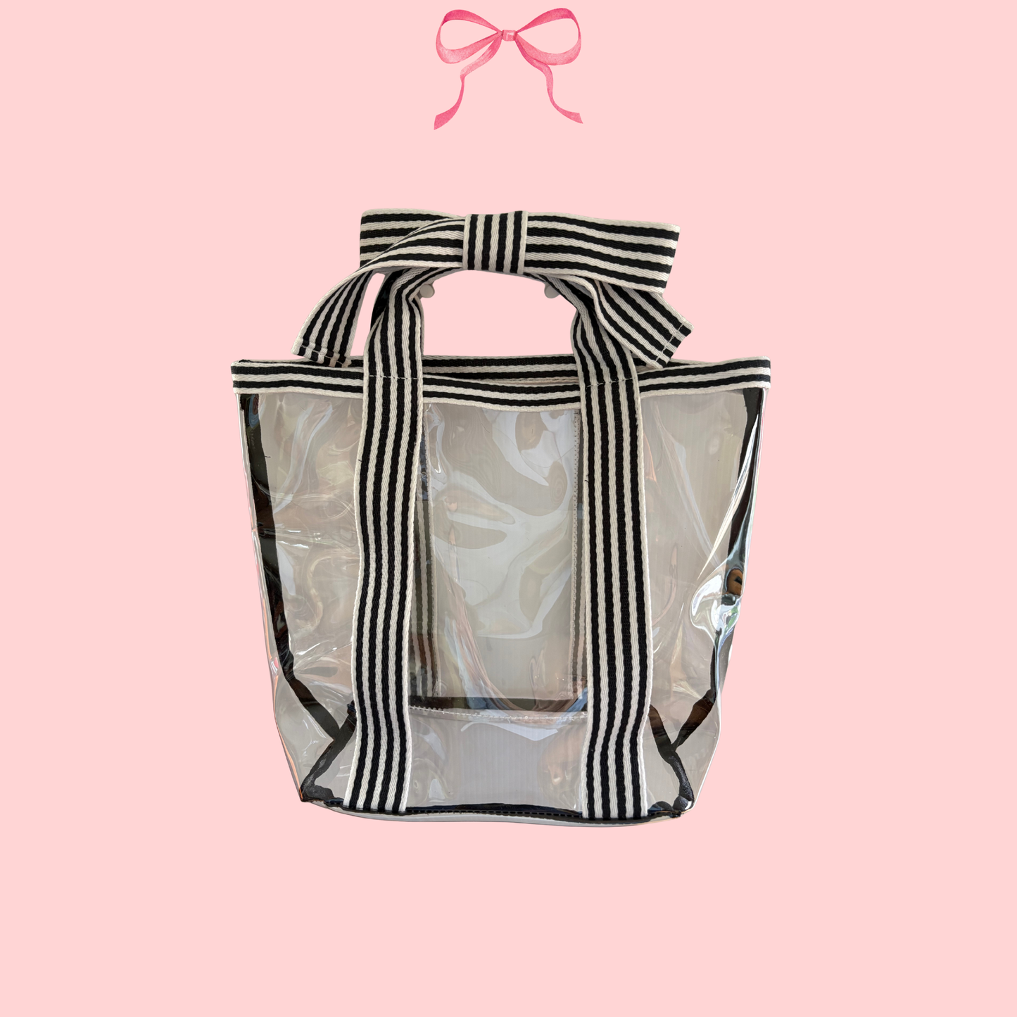 Bow Bag with Clear Pocket for Needlepoint